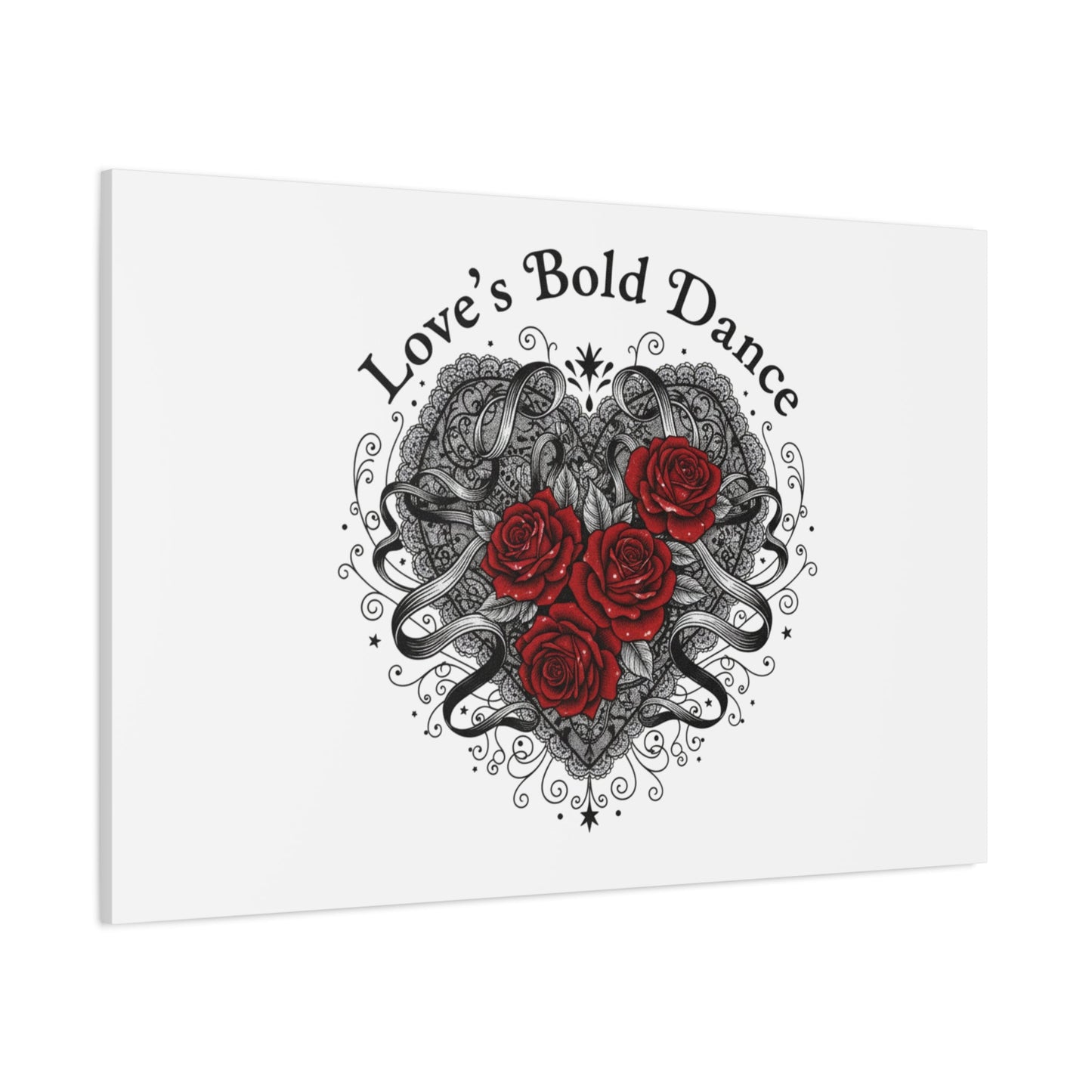 Gothic Romance Heart Roses Canvas | Nu Romantic 80s Nostalgia, Valentine Punk - AKYCO