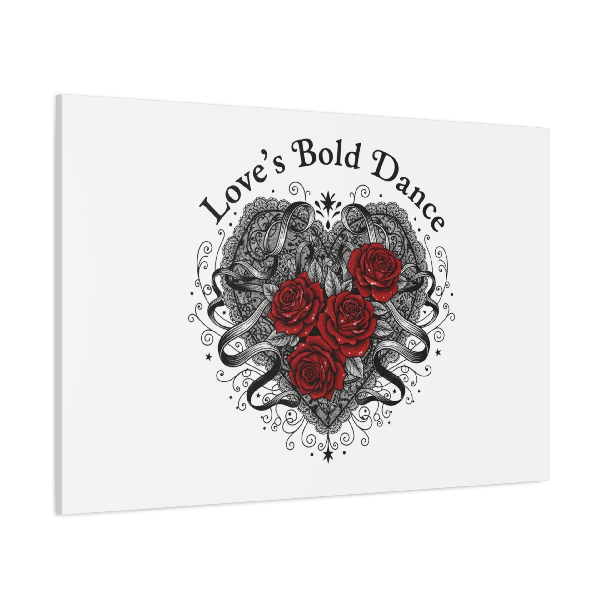 Gothic Romance Heart Roses Canvas | Nu Romantic 80s Nostalgia, Valentine Punk - AKYCO