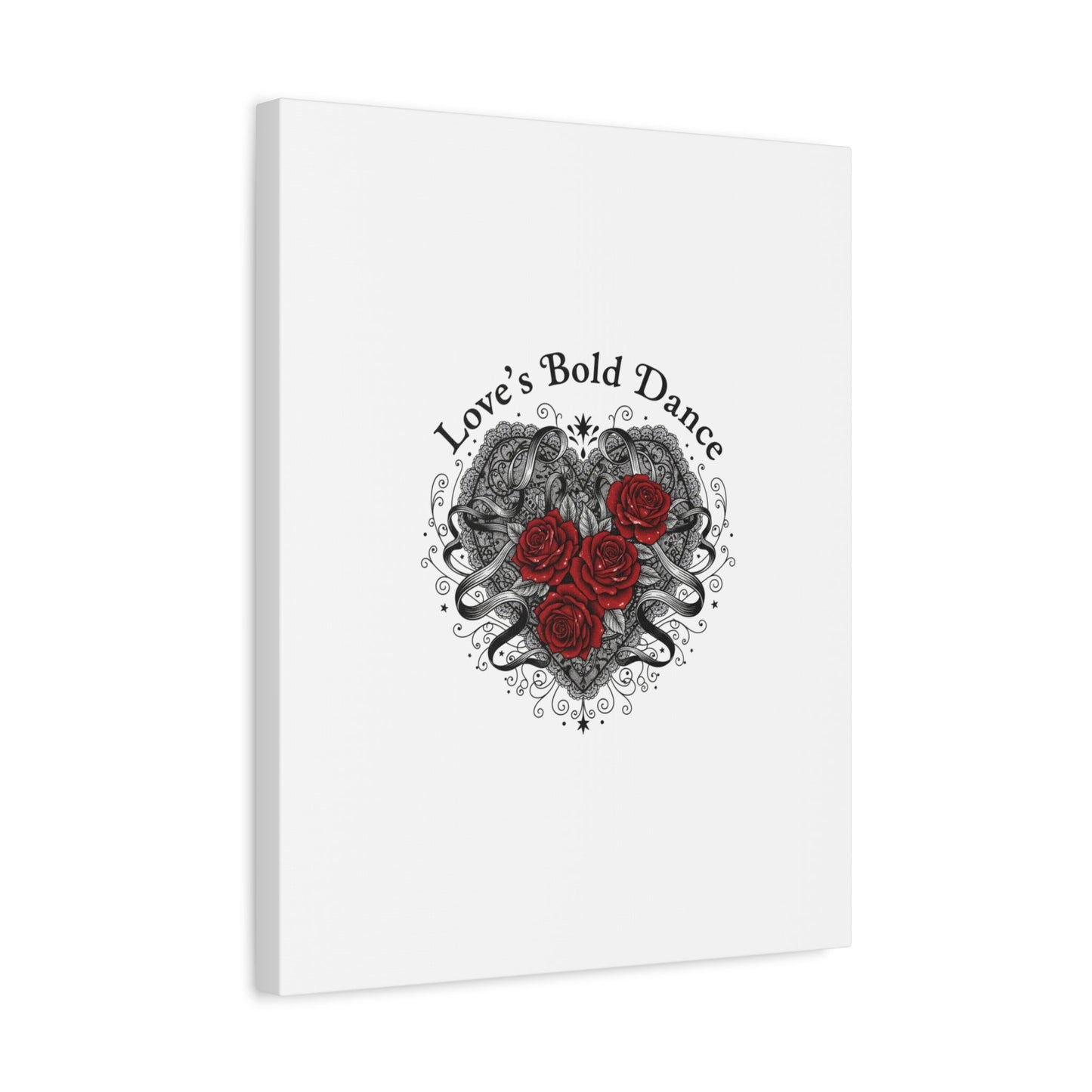 Gothic Romance Heart Roses Canvas | Nu Romantic 80s Nostalgia, Valentine Punk - AKYCO