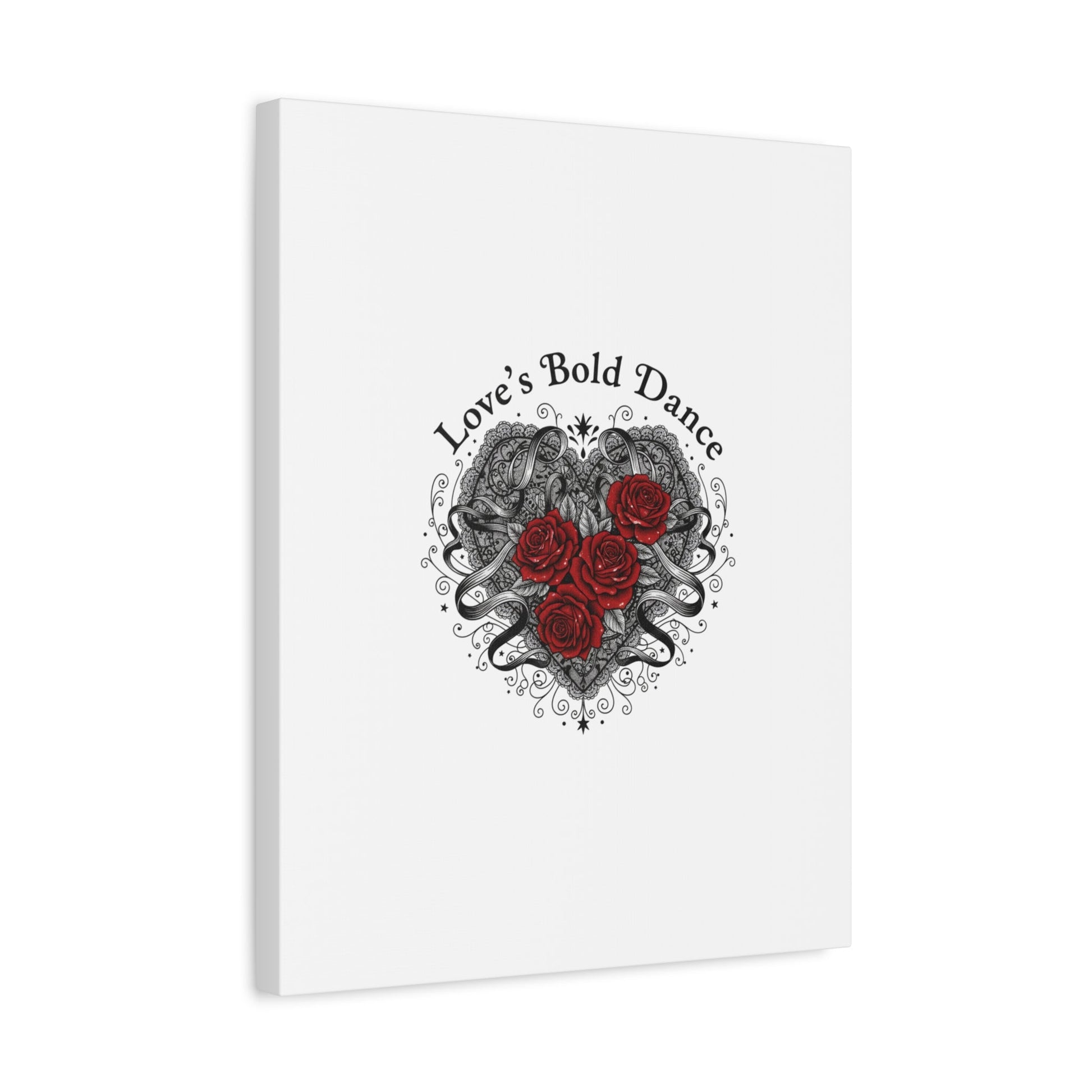 Gothic Romance Heart Roses Canvas | Nu Romantic 80s Nostalgia, Valentine Punk - AKYCO