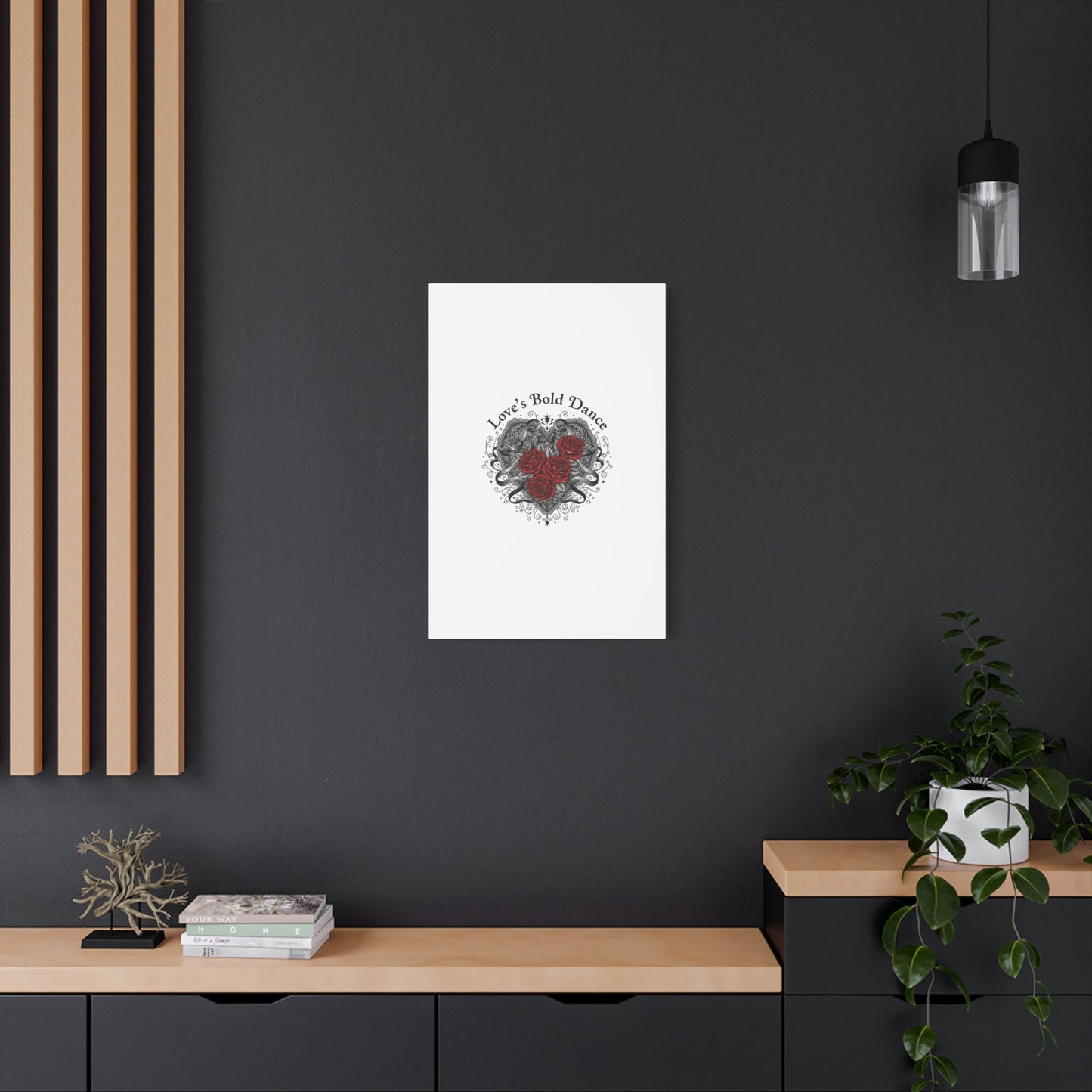 Gothic Romance Heart Roses Canvas | Nu Romantic 80s Nostalgia, Valentine Punk - AKYCO