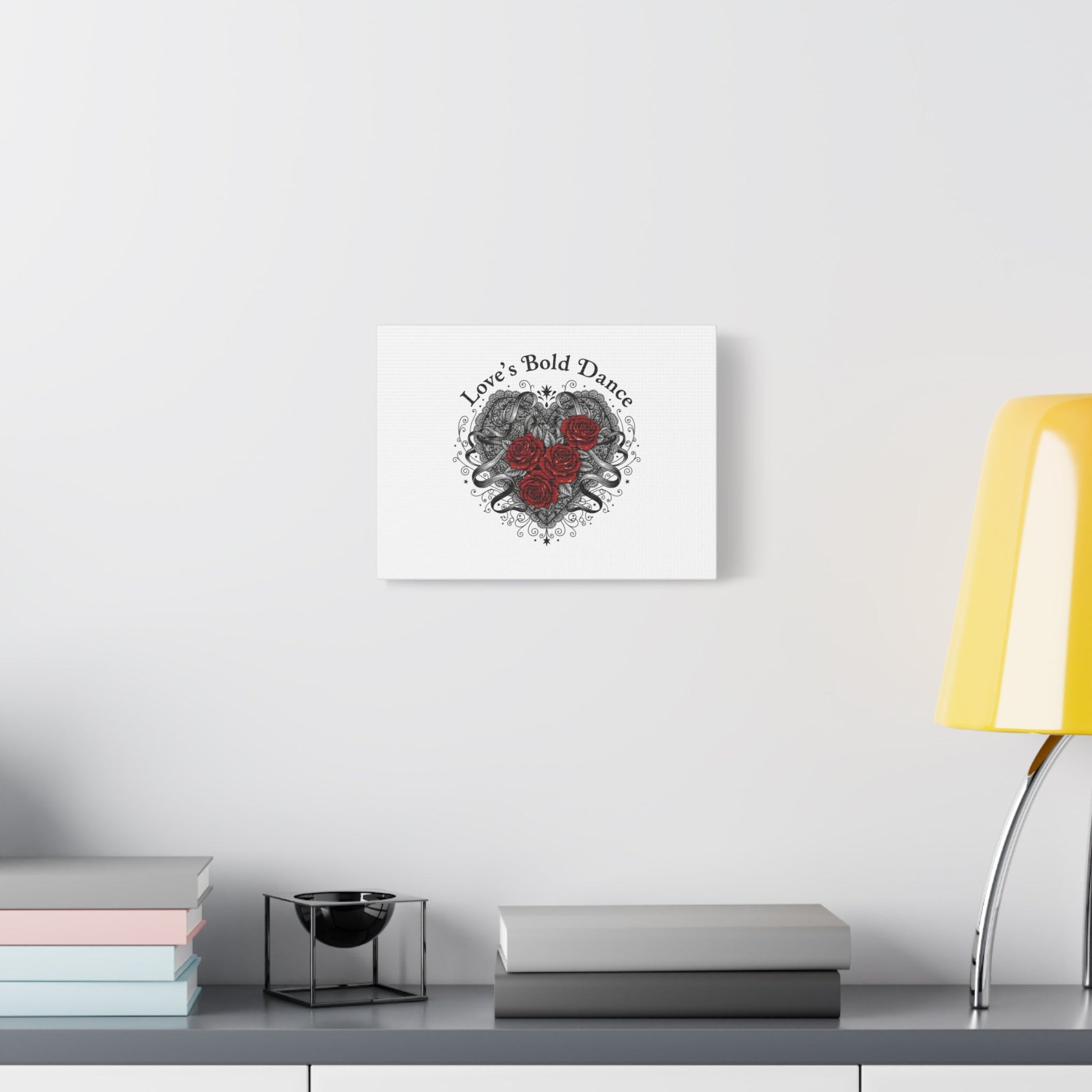 Gothic Romance Heart Roses Canvas | Nu Romantic 80s Nostalgia, Valentine Punk - AKYCO