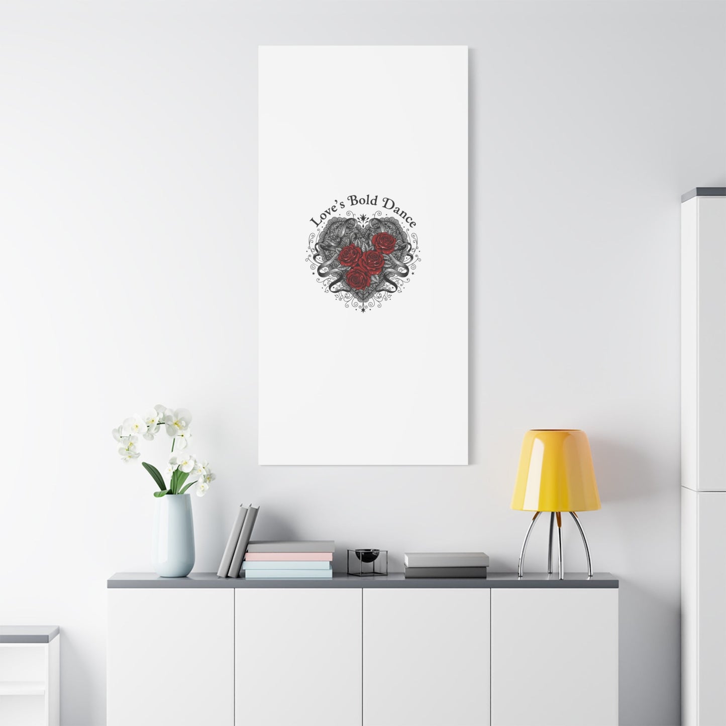 Gothic Romance Heart Roses Canvas | Nu Romantic 80s Nostalgia, Valentine Punk - AKYCO