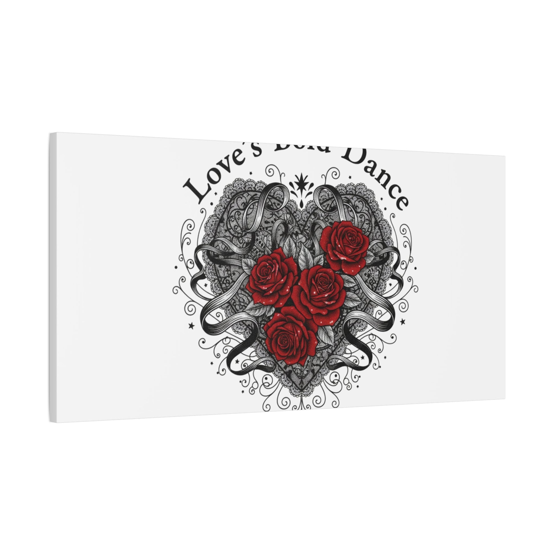 Gothic Romance Heart Roses Canvas | Nu Romantic 80s Nostalgia, Valentine Punk - AKYCO