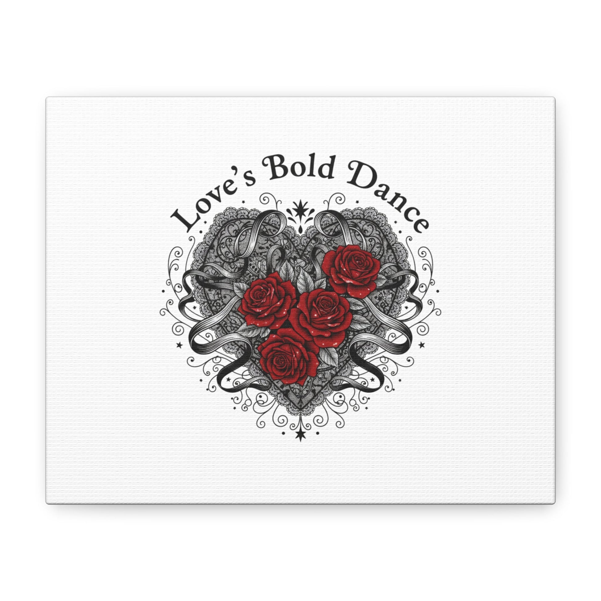 Gothic Romance Heart Roses Canvas | Nu Romantic 80s Nostalgia, Valentine Punk - AKYCO