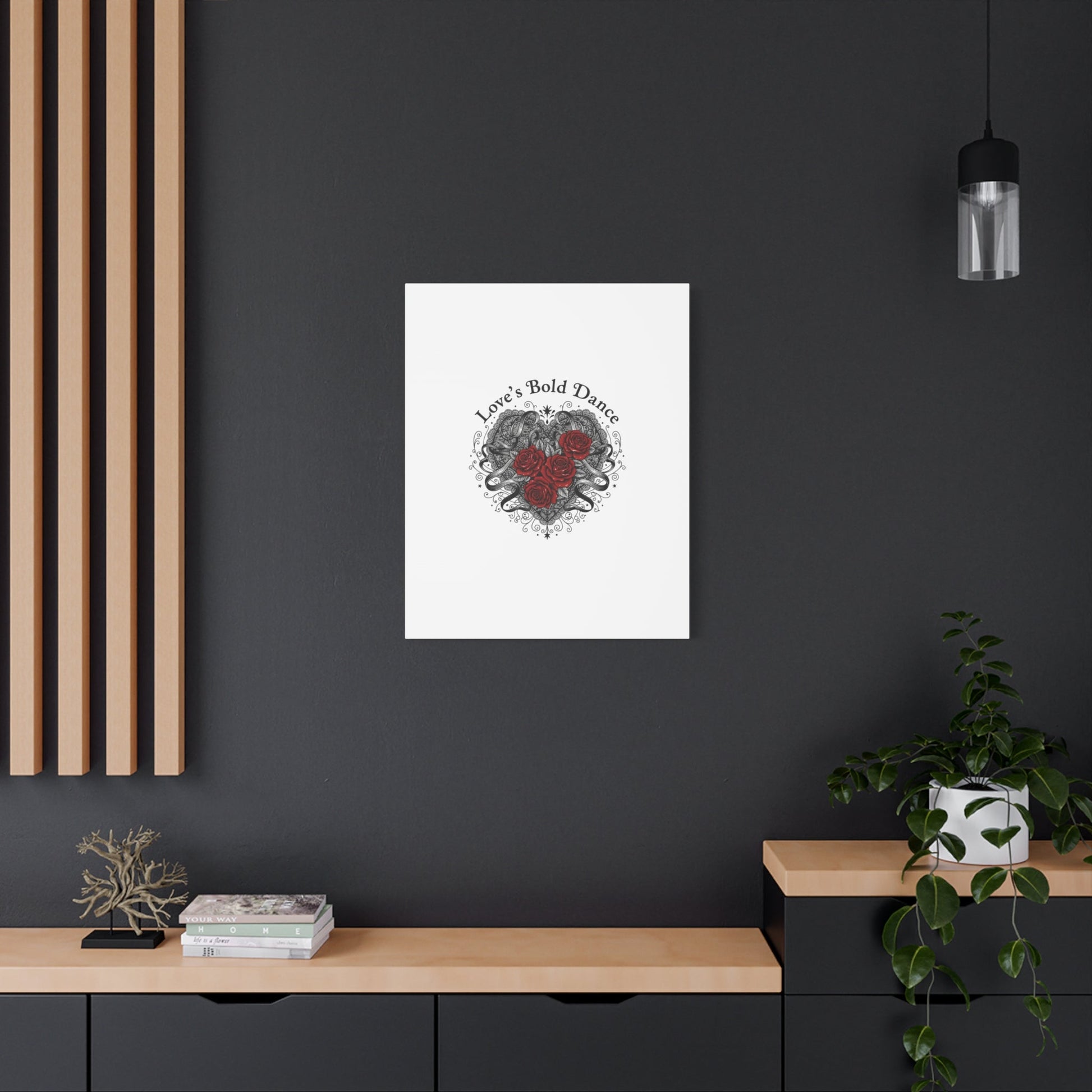 Gothic Romance Heart Roses Canvas | Nu Romantic 80s Nostalgia, Valentine Punk - AKYCO