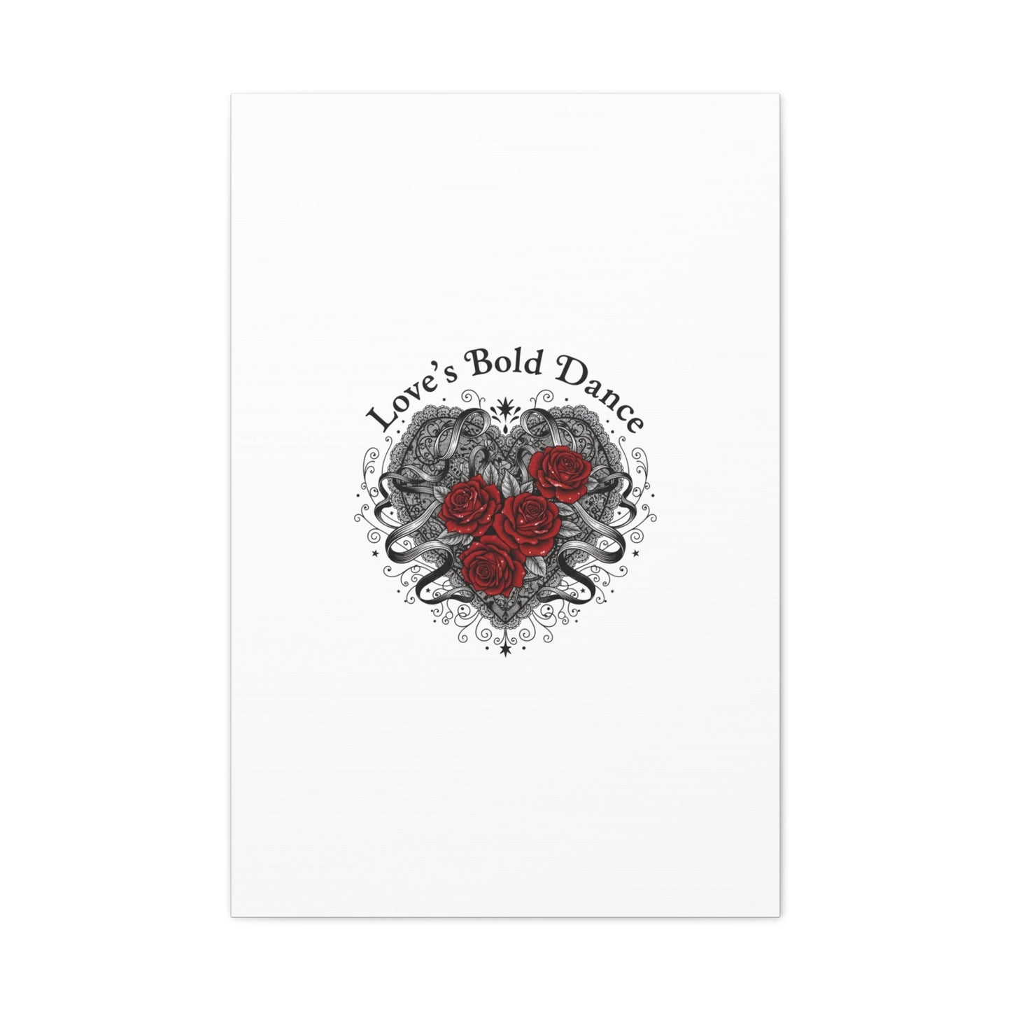 Gothic Romance Heart Roses Canvas | Nu Romantic 80s Nostalgia, Valentine Punk - AKYCO