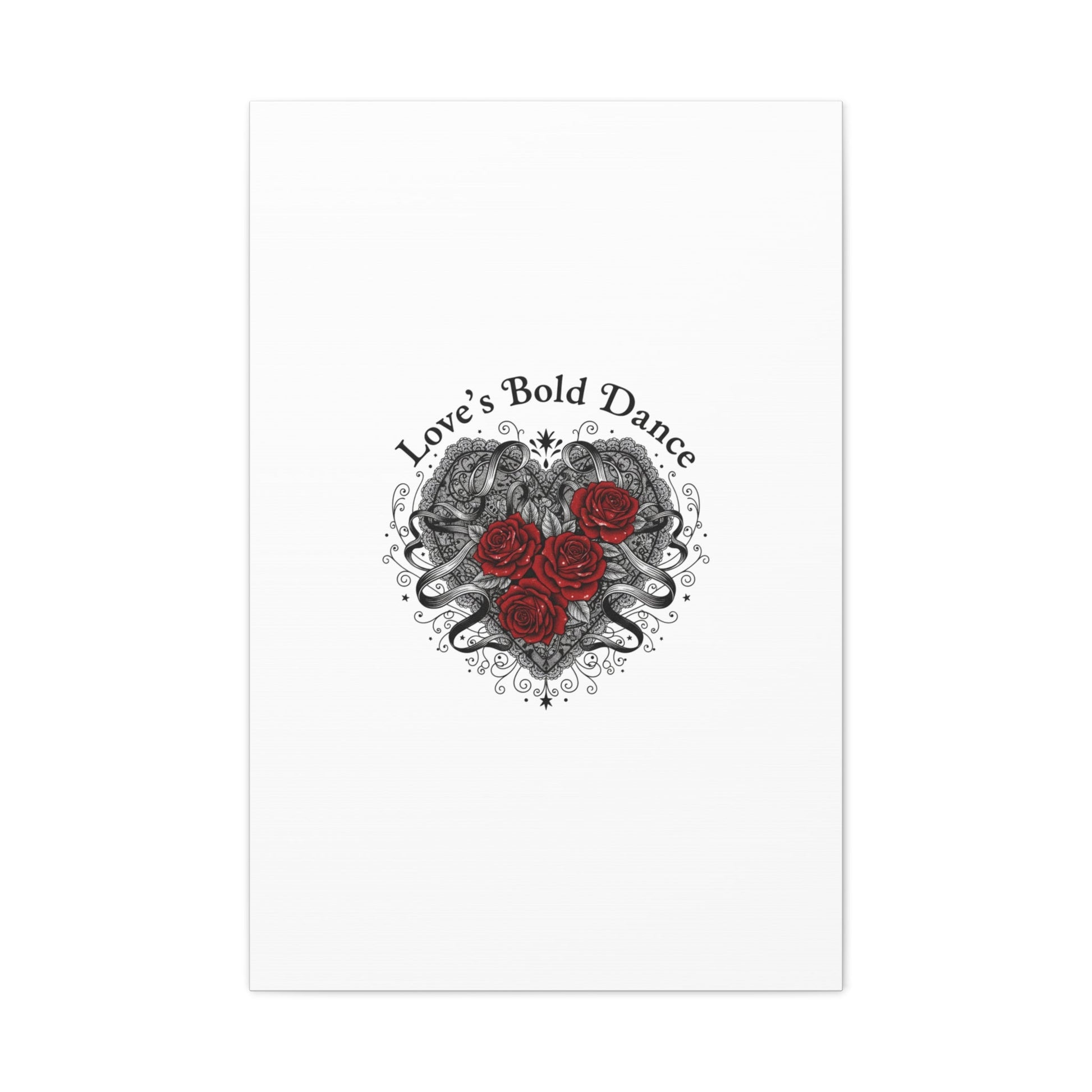 Gothic Romance Heart Roses Canvas | Nu Romantic 80s Nostalgia, Valentine Punk - AKYCO