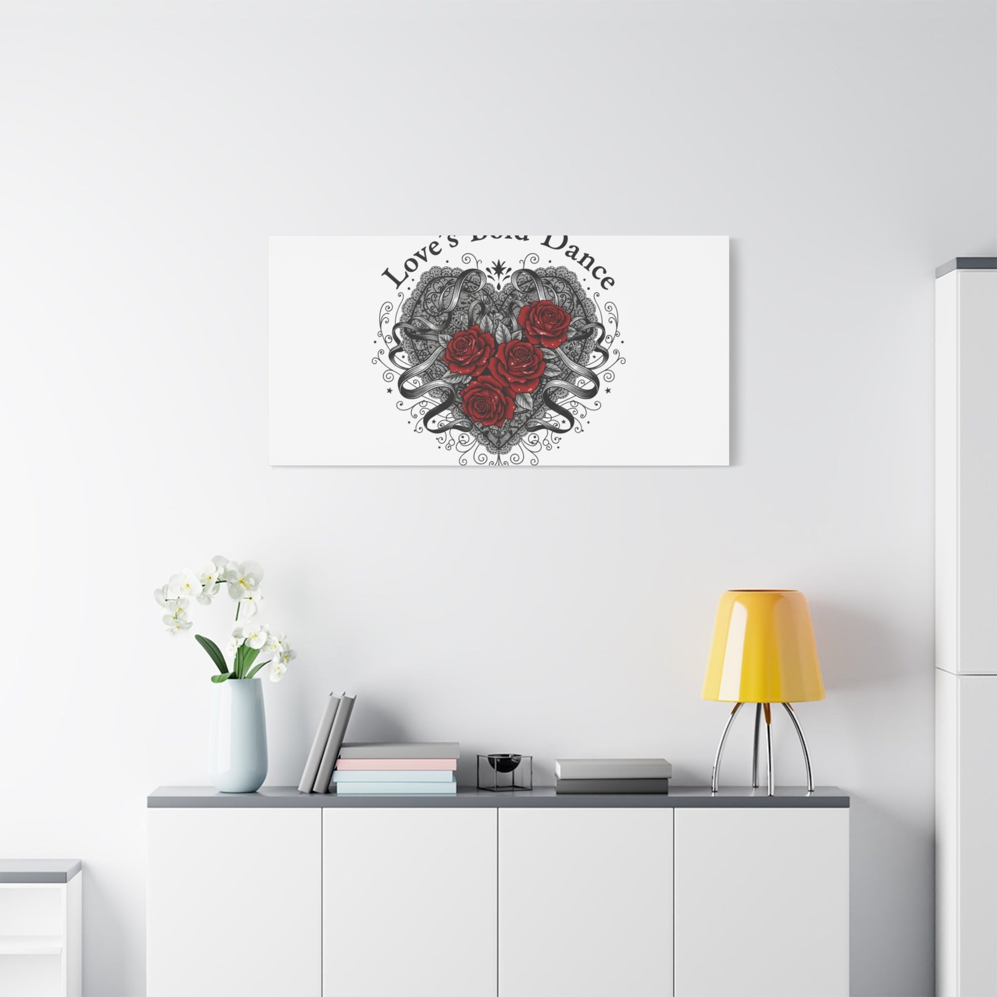 Gothic Romance Heart Roses Canvas | Nu Romantic 80s Nostalgia, Valentine Punk - AKYCO