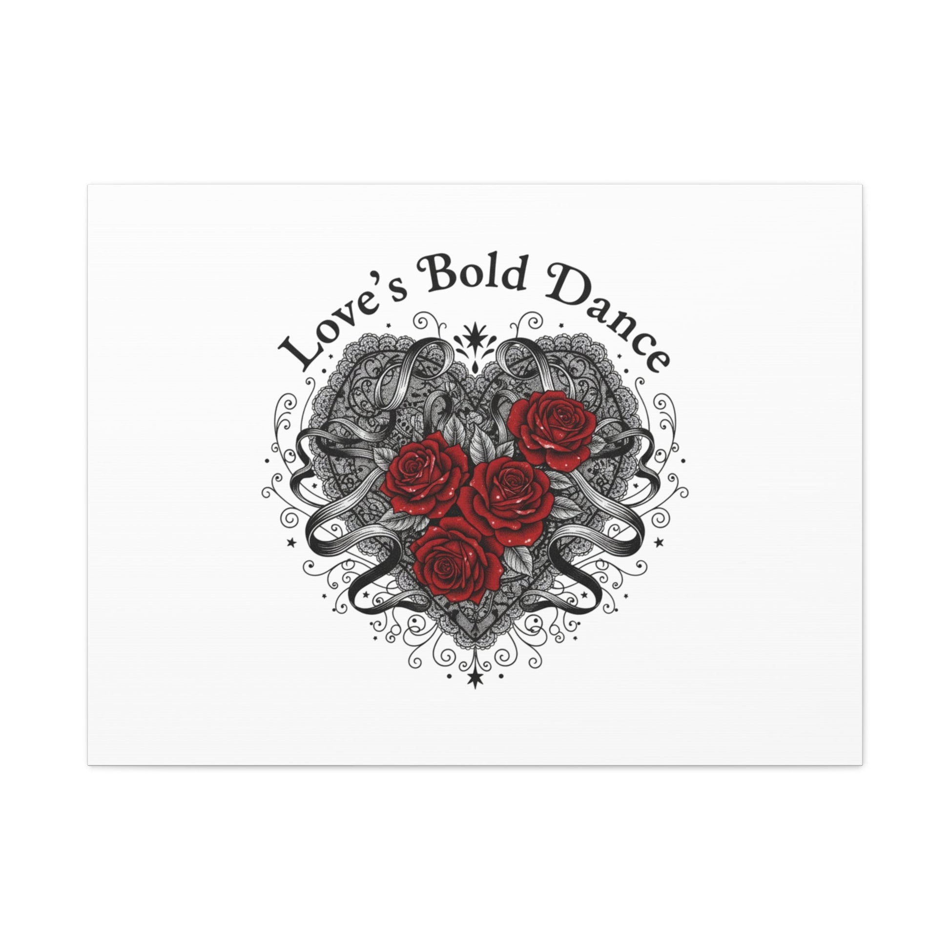 Gothic Romance Heart Roses Canvas | Nu Romantic 80s Nostalgia, Valentine Punk - AKYCO