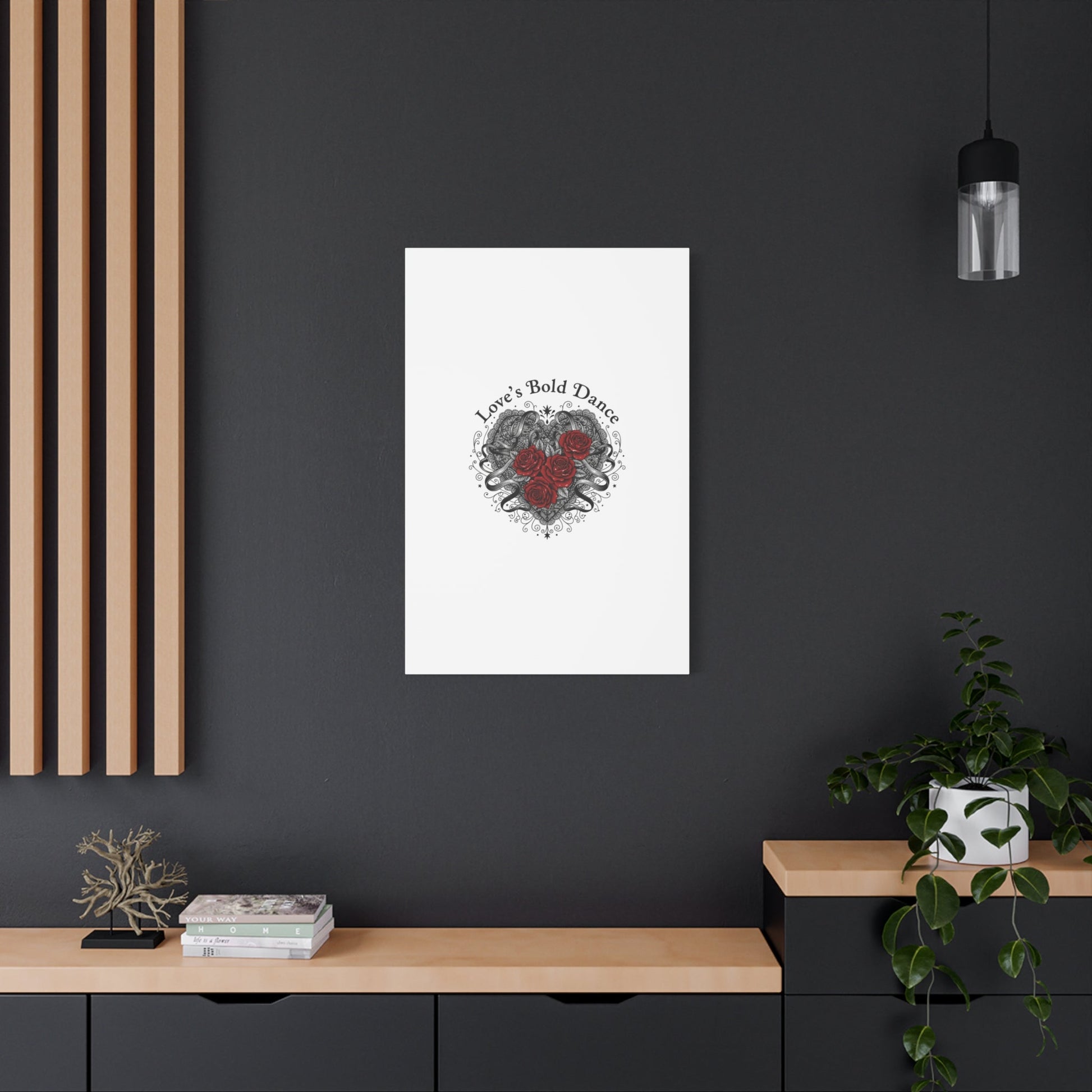 Gothic Romance Heart Roses Canvas | Nu Romantic 80s Nostalgia, Valentine Punk - AKYCO