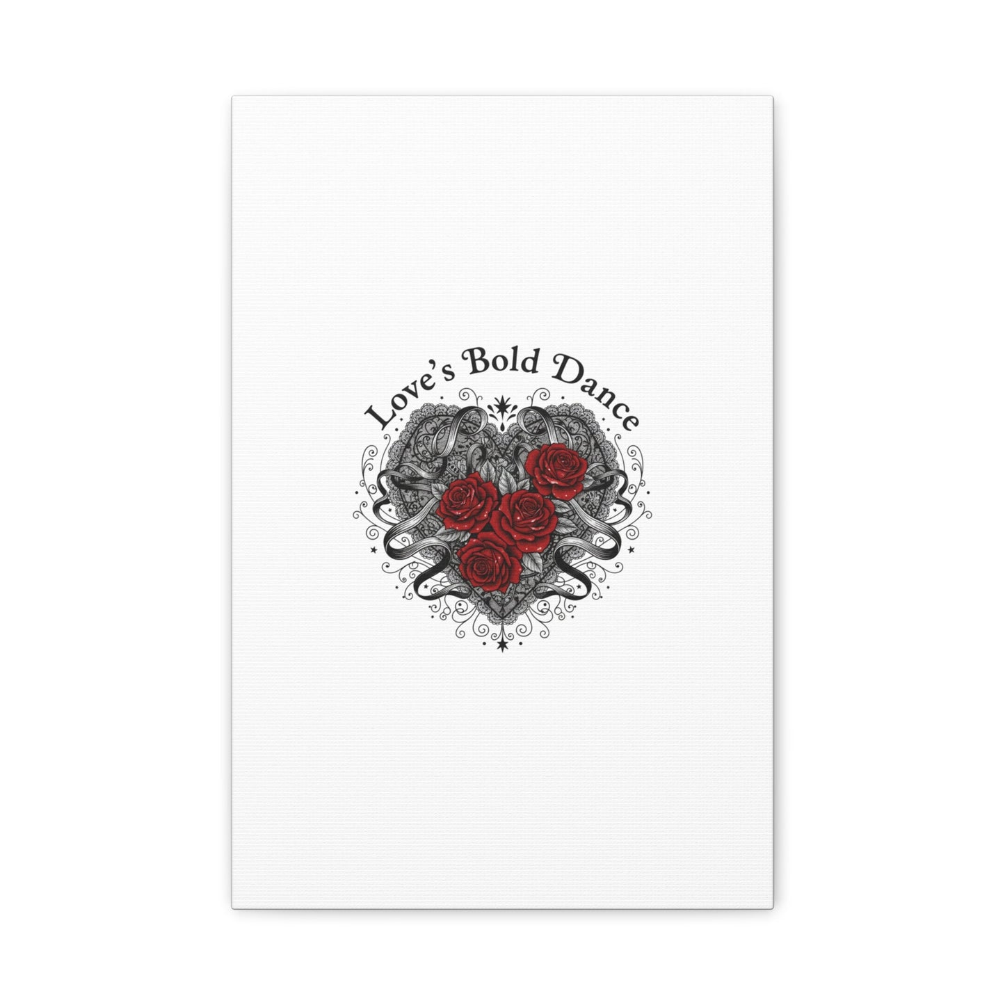 Gothic Romance Heart Roses Canvas | Nu Romantic 80s Nostalgia, Valentine Punk - AKYCO