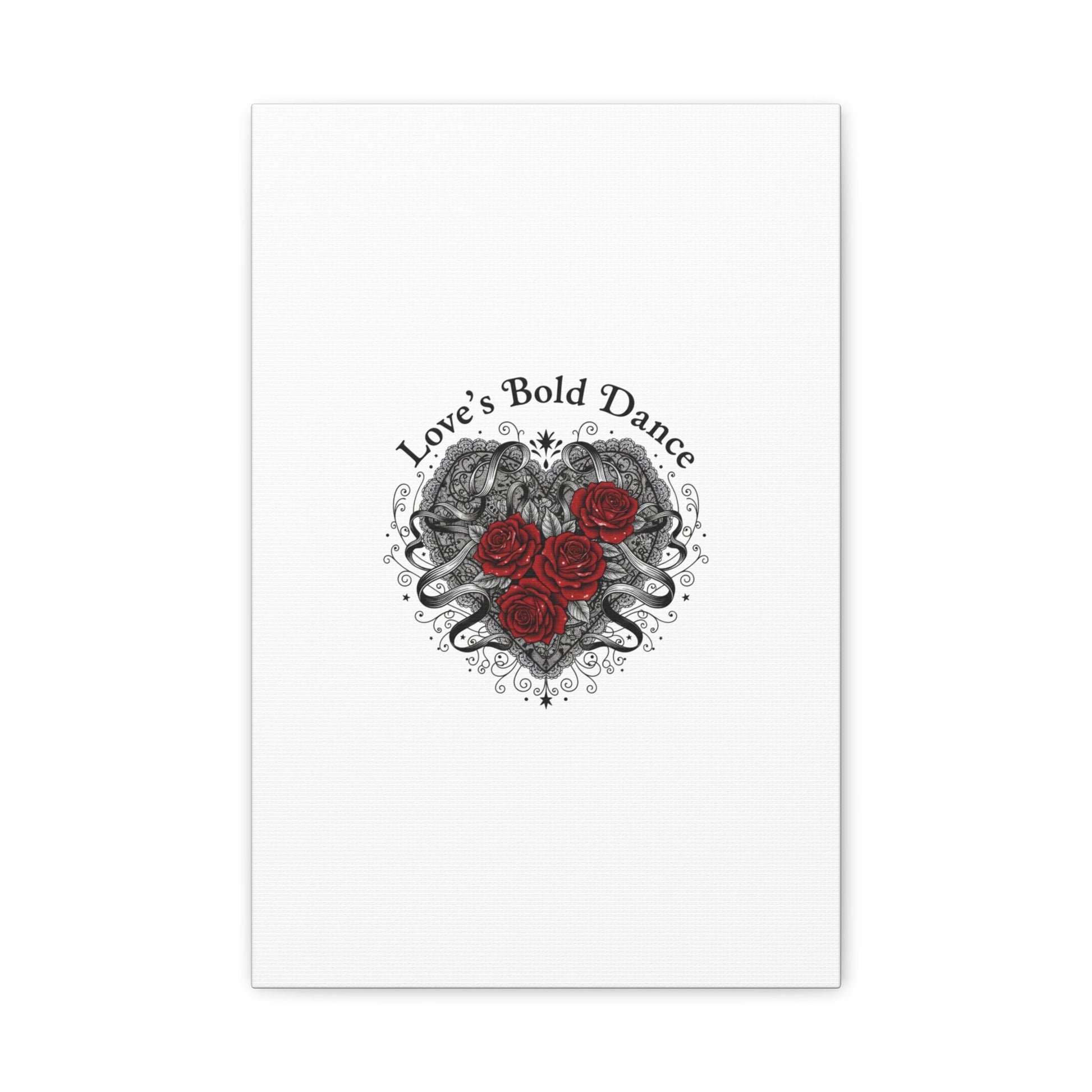 Gothic Romance Heart Roses Canvas | Nu Romantic 80s Nostalgia, Valentine Punk - AKYCO