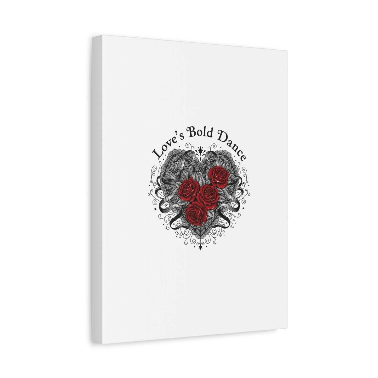Gothic Romance Heart Roses Canvas | Nu Romantic 80s Nostalgia, Valentine Punk - AKYCO