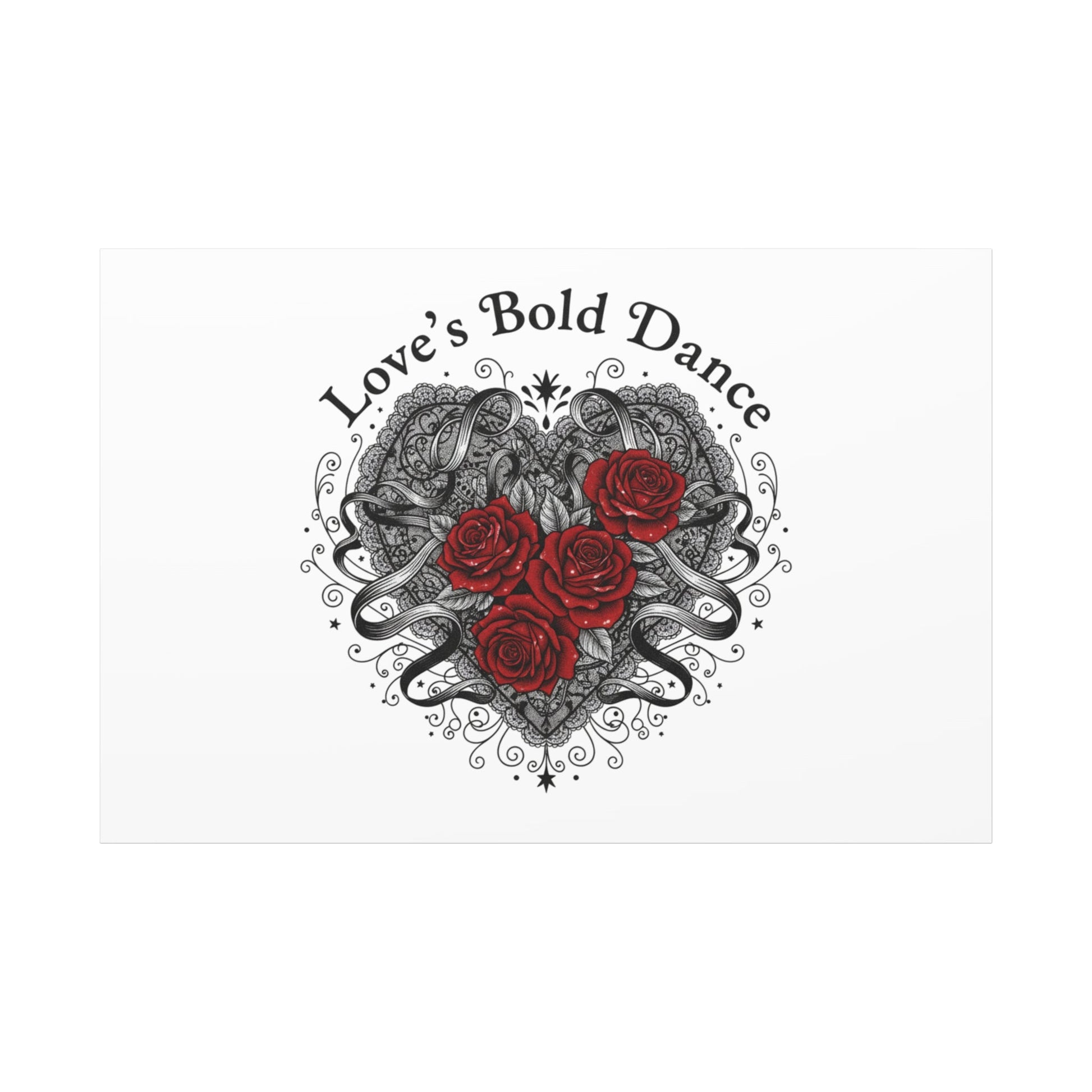 Gothic Romance Heart Roses Canvas | Nu Romantic 80s Nostalgia, Valentine Punk - AKYCO