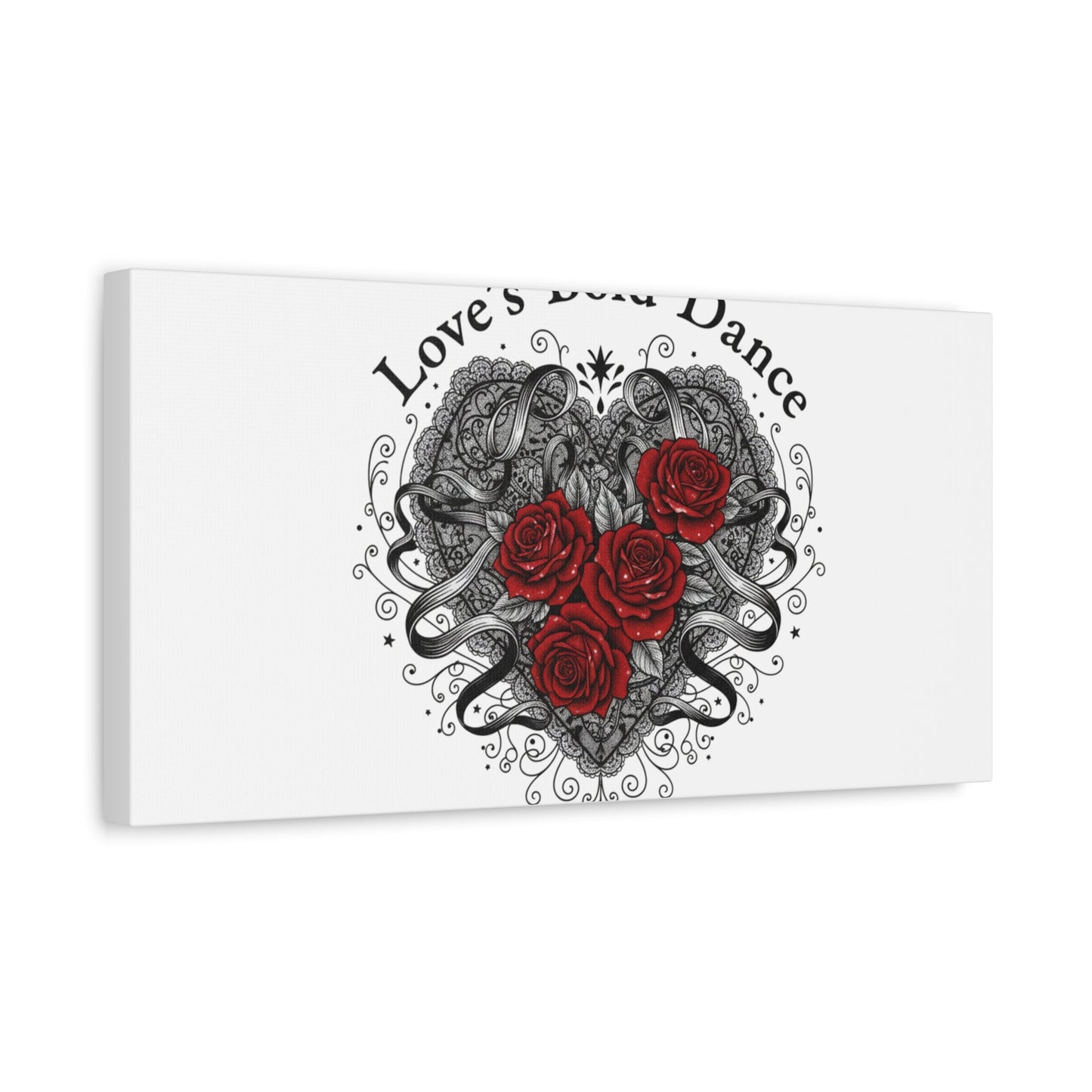 Gothic Romance Heart Roses Canvas | Nu Romantic 80s Nostalgia, Valentine Punk - AKYCO