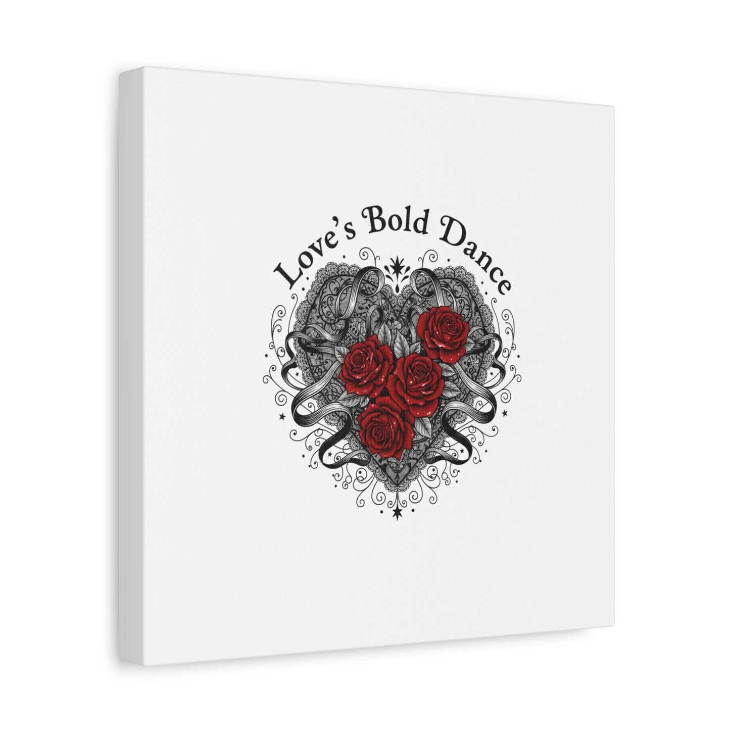 Gothic Romance Heart Roses Canvas | Nu Romantic 80s Nostalgia, Valentine Punk - AKYCO