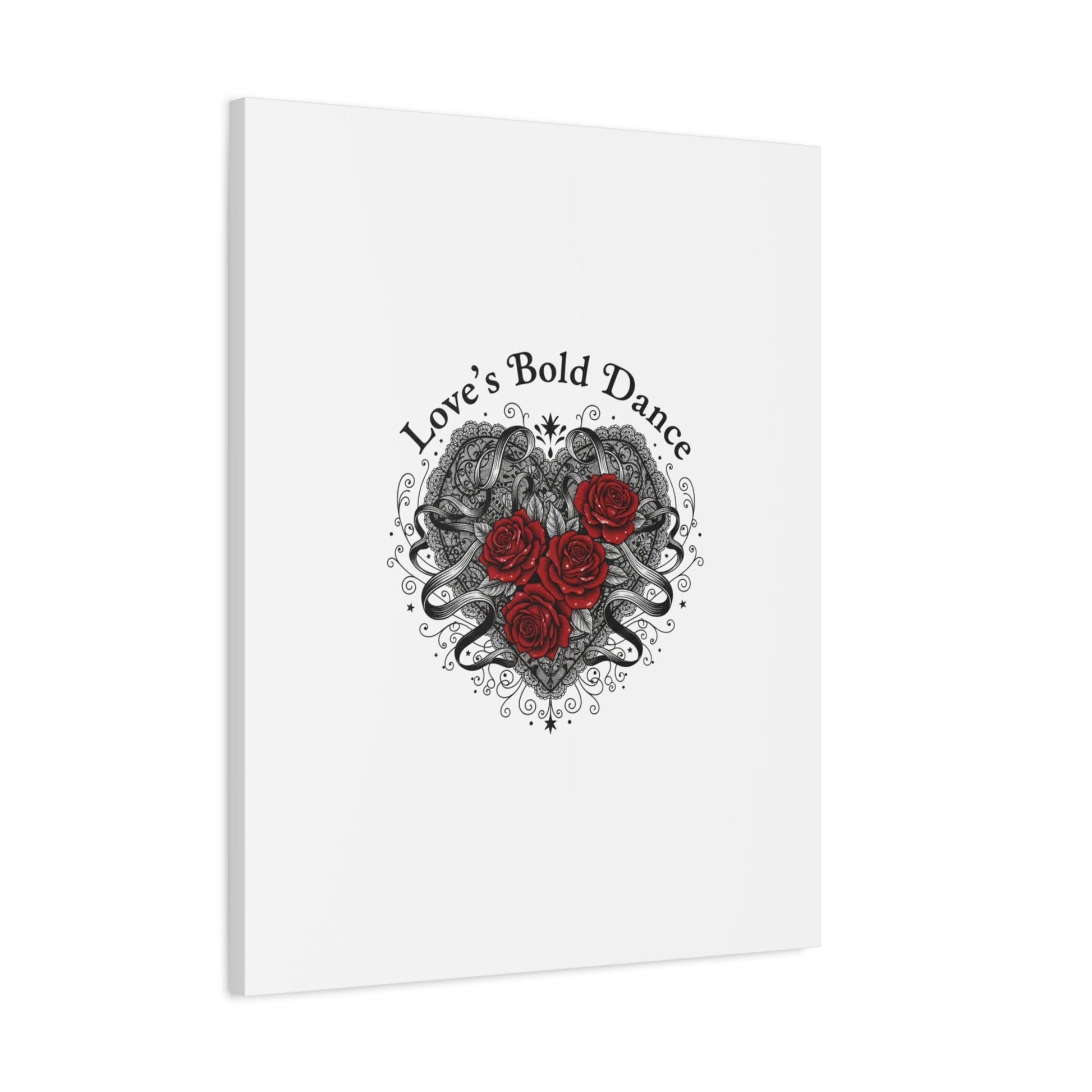 Gothic Romance Heart Roses Canvas | Nu Romantic 80s Nostalgia, Valentine Punk - AKYCO
