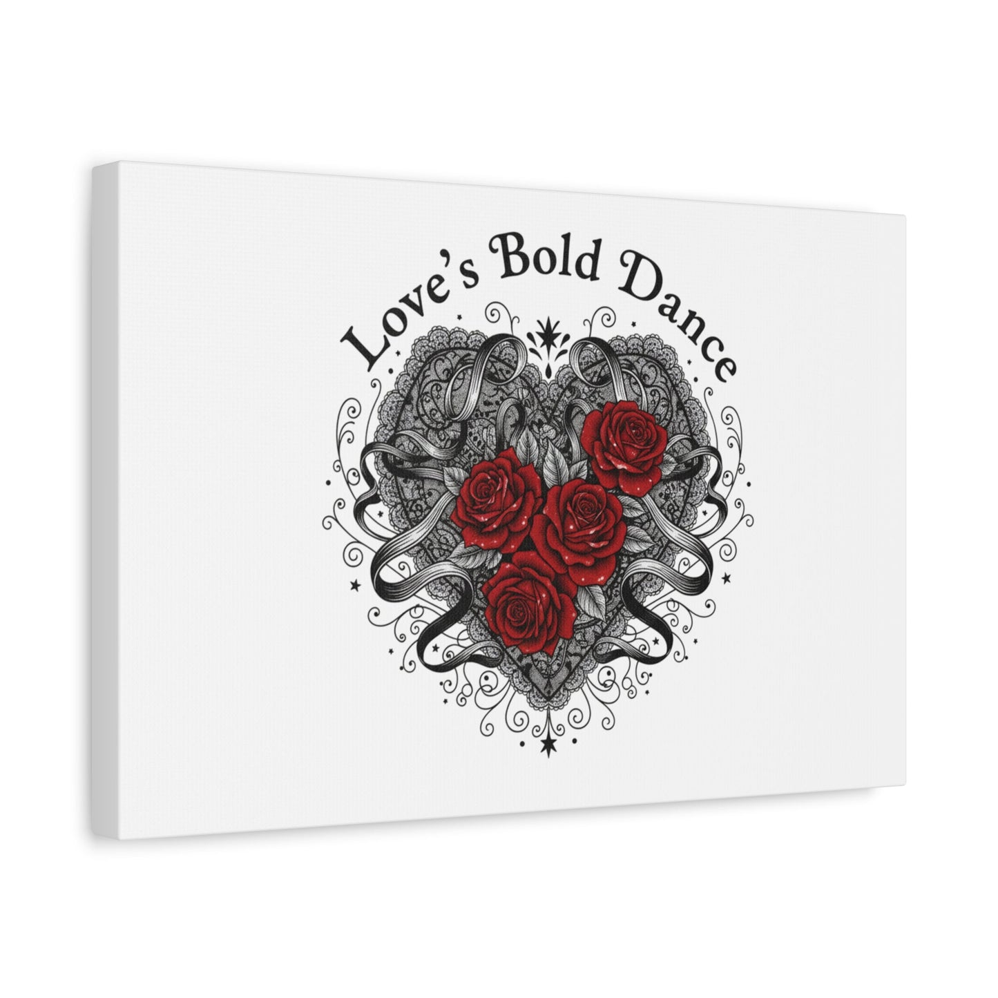Gothic Romance Heart Roses Canvas | Nu Romantic 80s Nostalgia, Valentine Punk - AKYCO