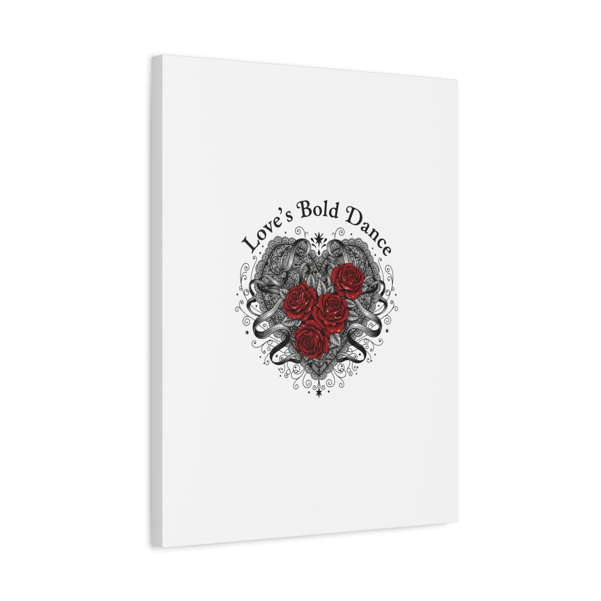 Gothic Romance Heart Roses Canvas | Nu Romantic 80s Nostalgia, Valentine Punk - AKYCO