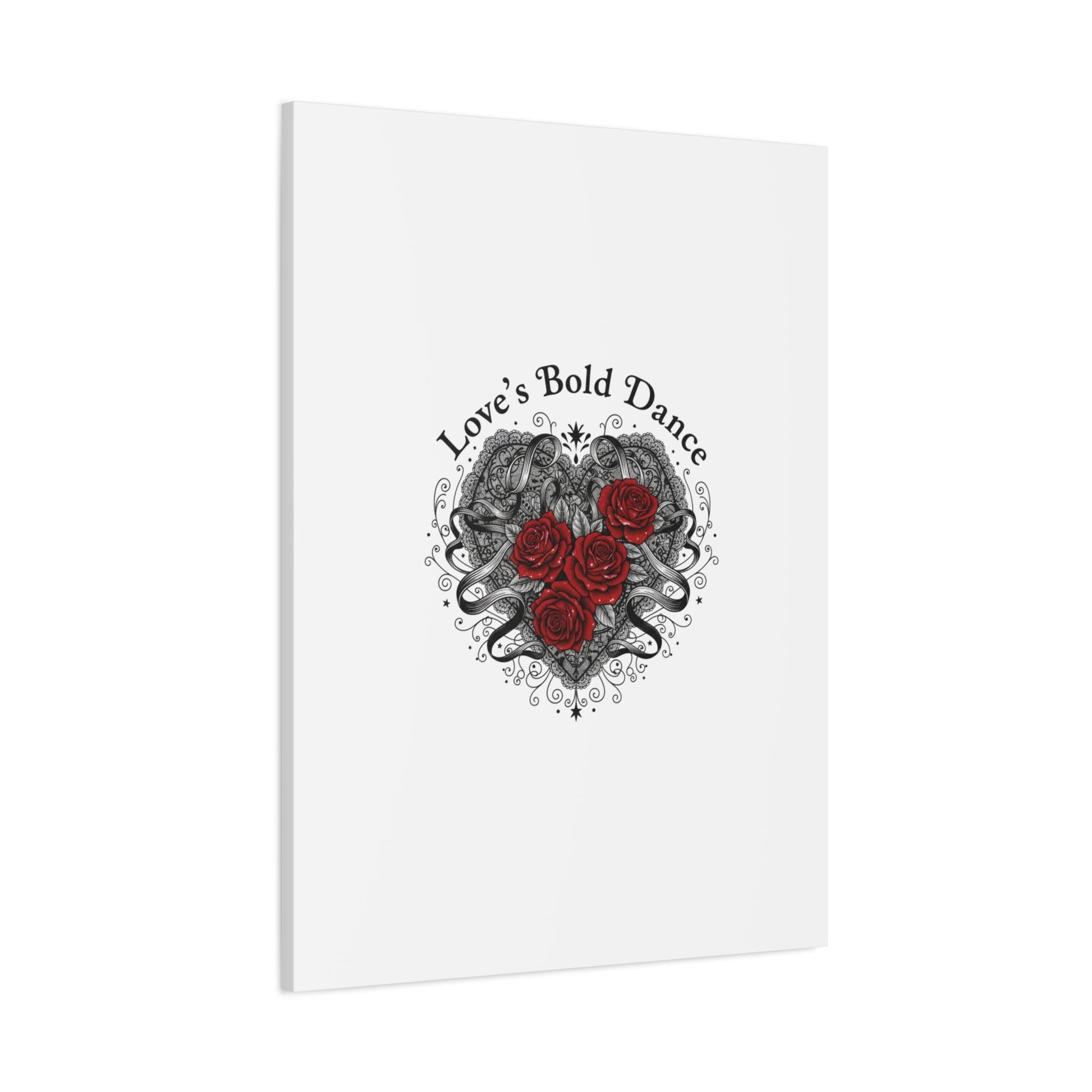 Gothic Romance Heart Roses Canvas | Nu Romantic 80s Nostalgia, Valentine Punk - AKYCO