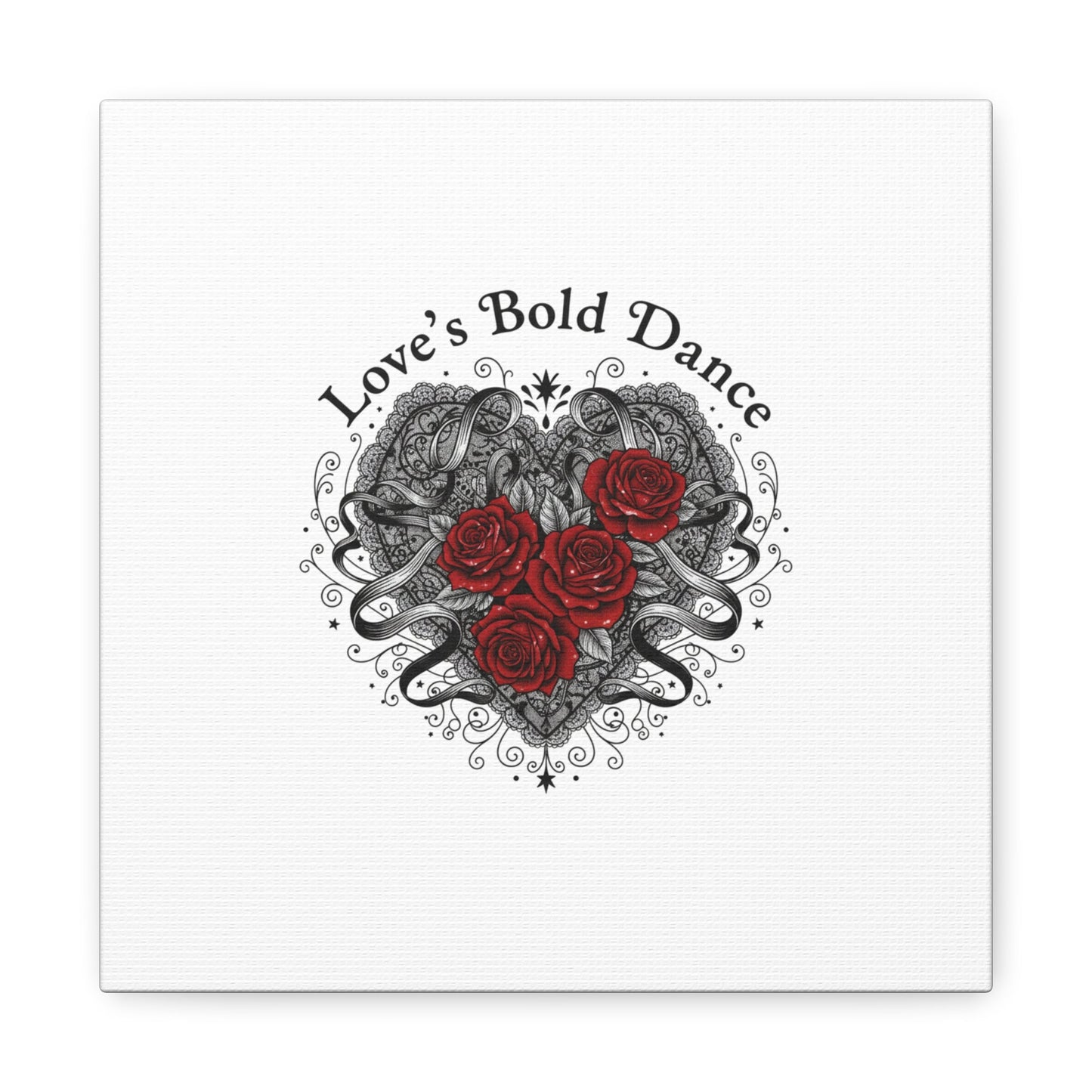 Gothic Romance Heart Roses Canvas | Nu Romantic 80s Nostalgia, Valentine Punk - AKYCO