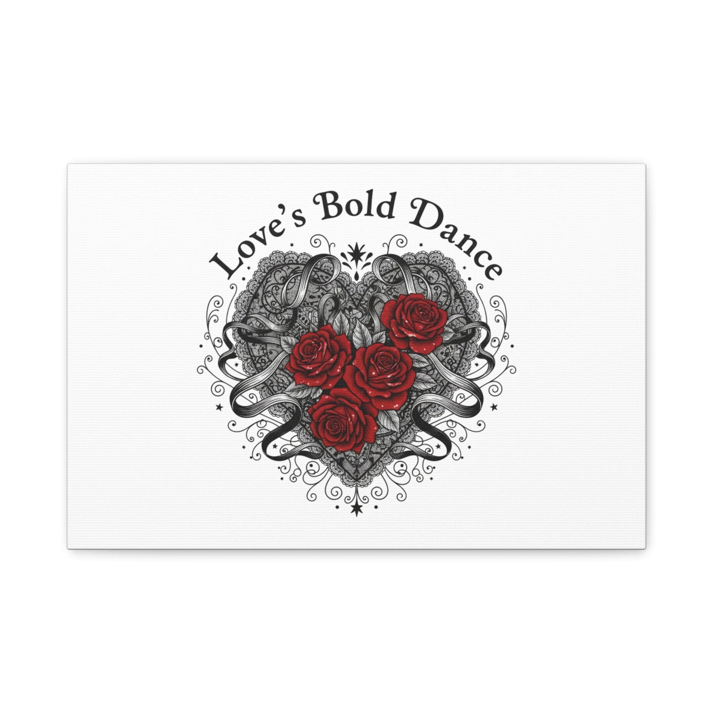 Gothic Romance Heart Roses Canvas | Nu Romantic 80s Nostalgia, Valentine Punk - AKYCO