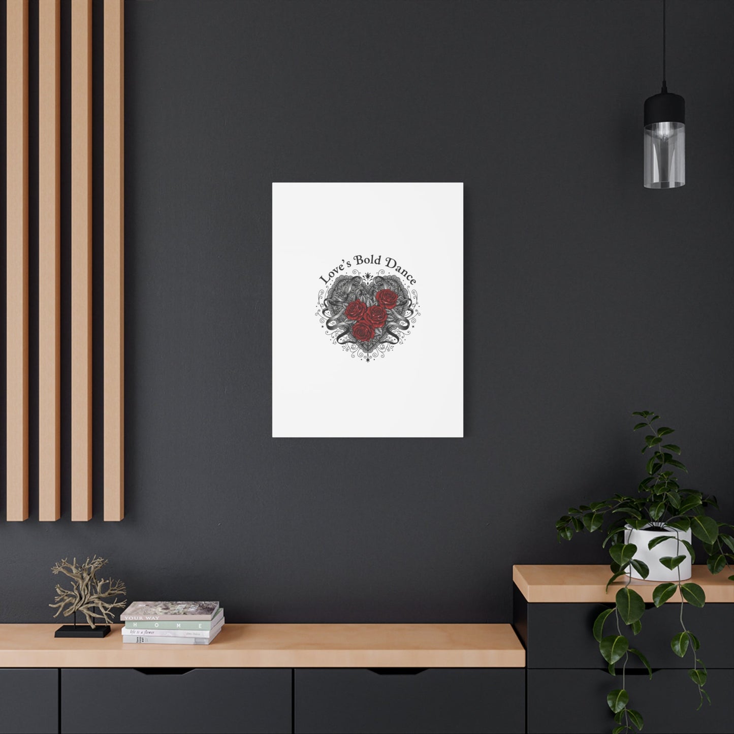 Gothic Romance Heart Roses Canvas | Nu Romantic 80s Nostalgia, Valentine Punk - AKYCO