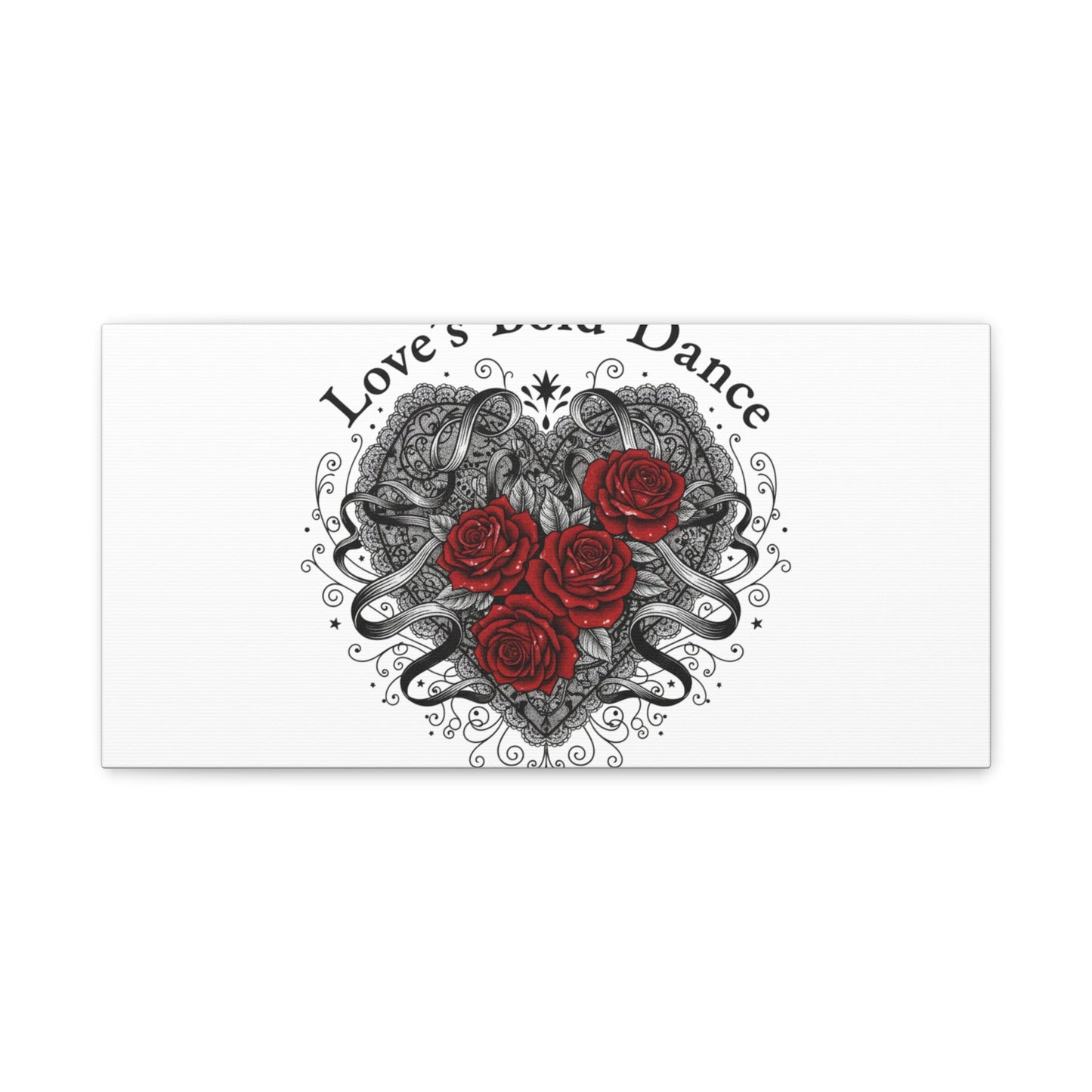 Gothic Romance Heart Roses Canvas | Nu Romantic 80s Nostalgia, Valentine Punk - AKYCO