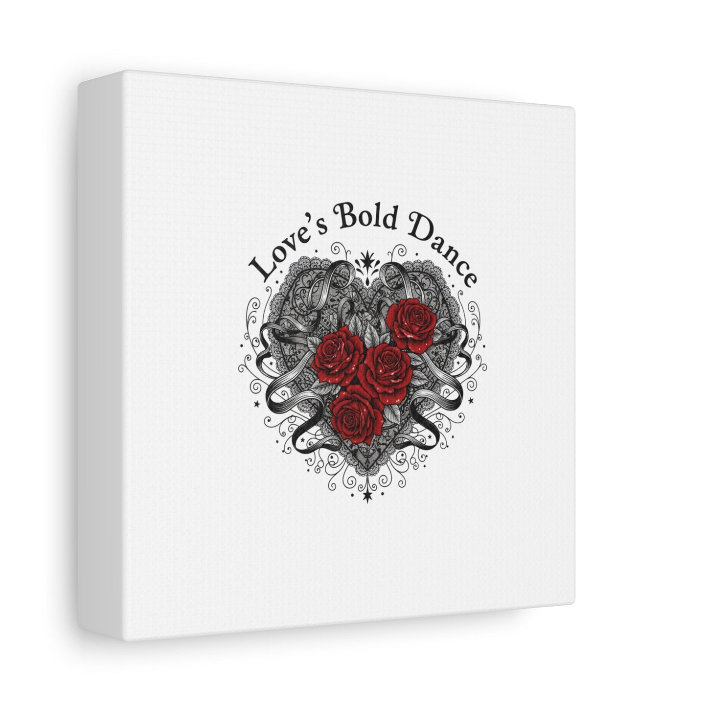 Gothic Romance Heart Roses Canvas | Nu Romantic 80s Nostalgia, Valentine Punk - AKYCO