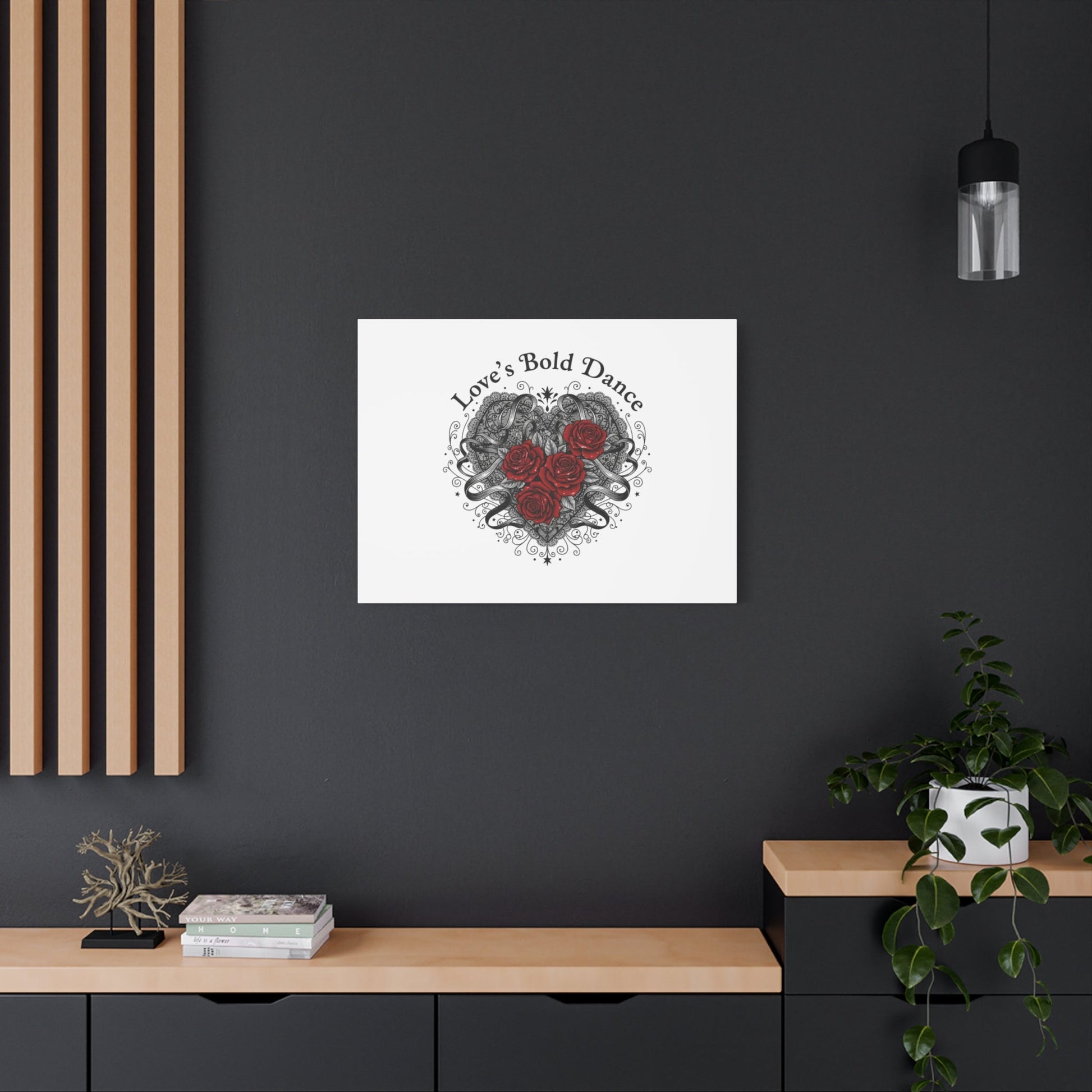 Gothic Romance Heart Roses Canvas | Nu Romantic 80s Nostalgia, Valentine Punk - AKYCO