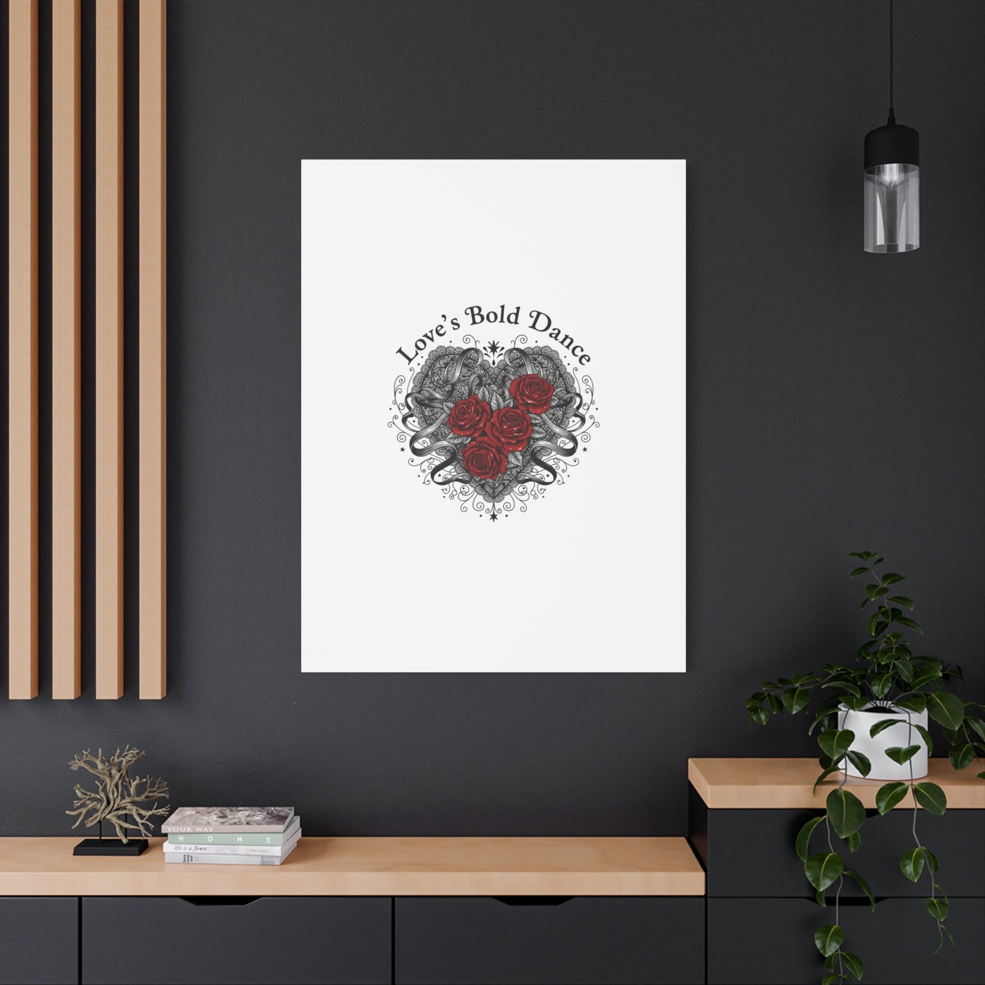 Gothic Romance Heart Roses Canvas | Nu Romantic 80s Nostalgia, Valentine Punk - AKYCO