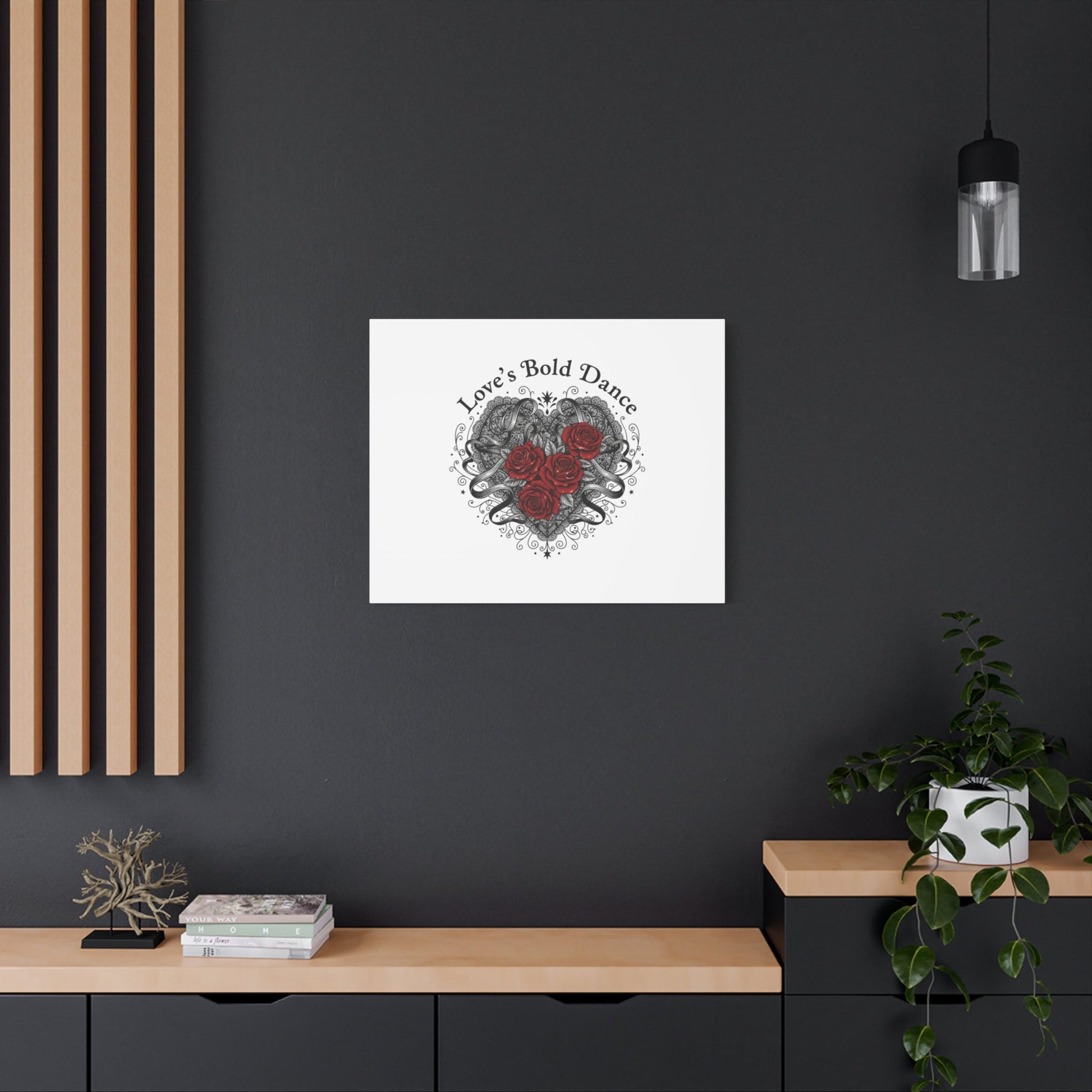 Gothic Romance Heart Roses Canvas | Nu Romantic 80s Nostalgia, Valentine Punk - AKYCO