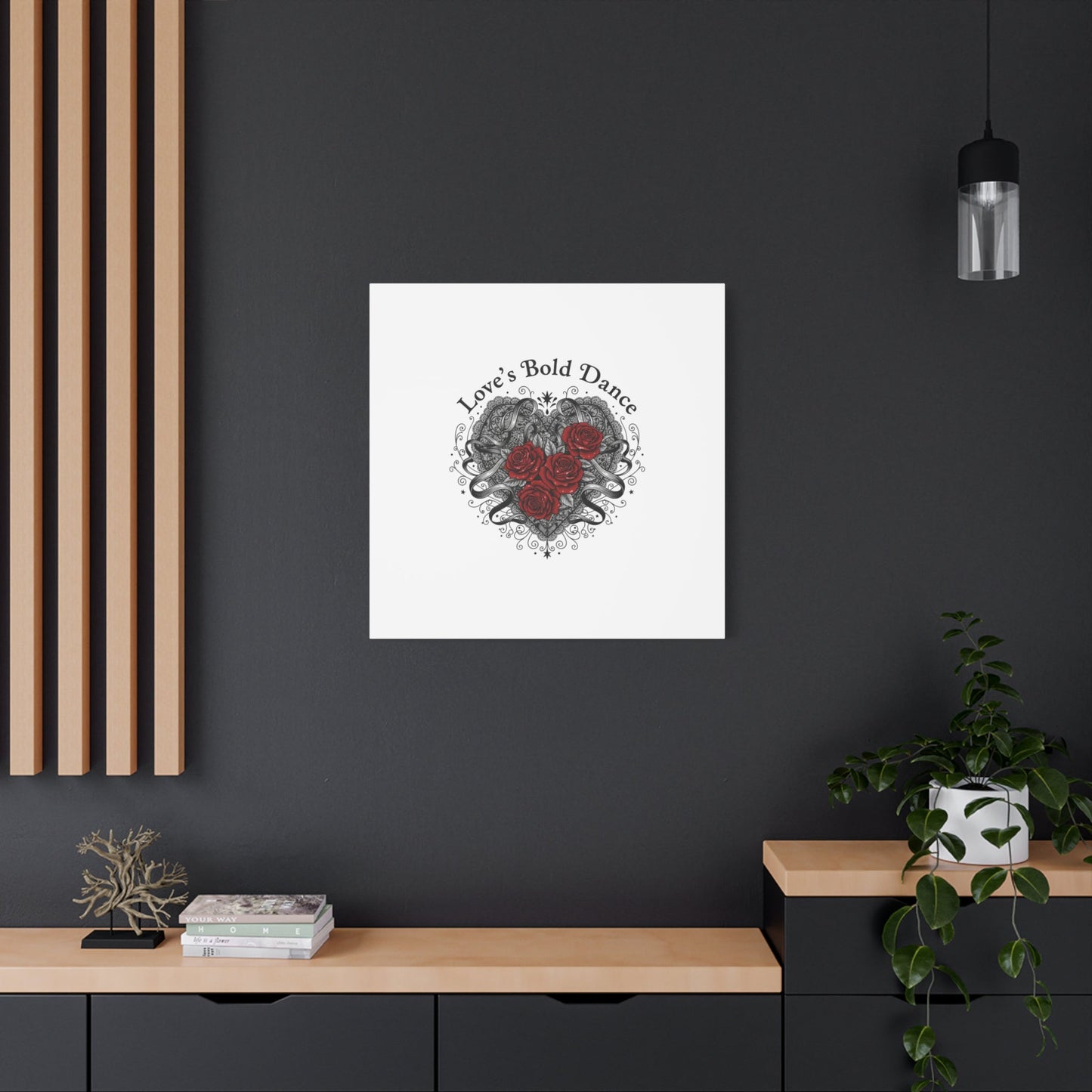 Gothic Romance Heart Roses Canvas | Nu Romantic 80s Nostalgia, Valentine Punk - AKYCO