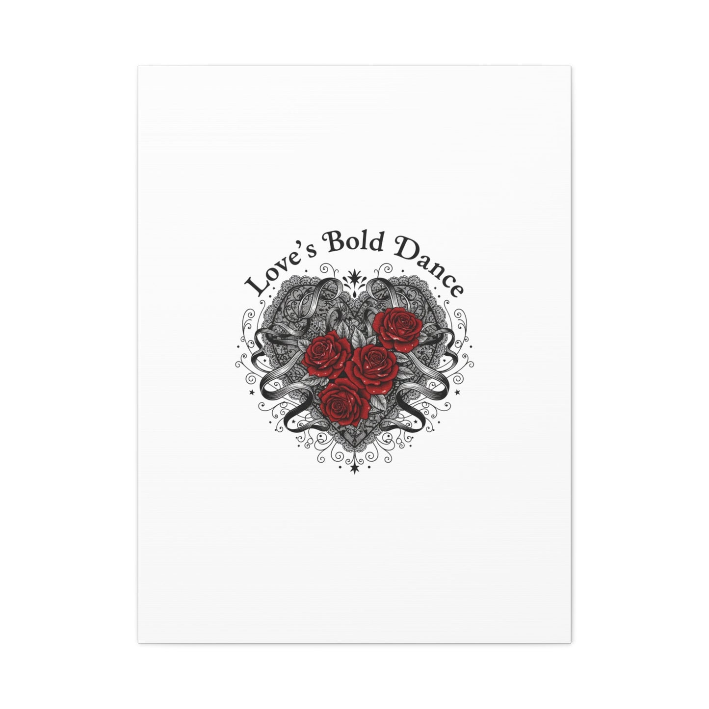 Gothic Romance Heart Roses Canvas | Nu Romantic 80s Nostalgia, Valentine Punk - AKYCO