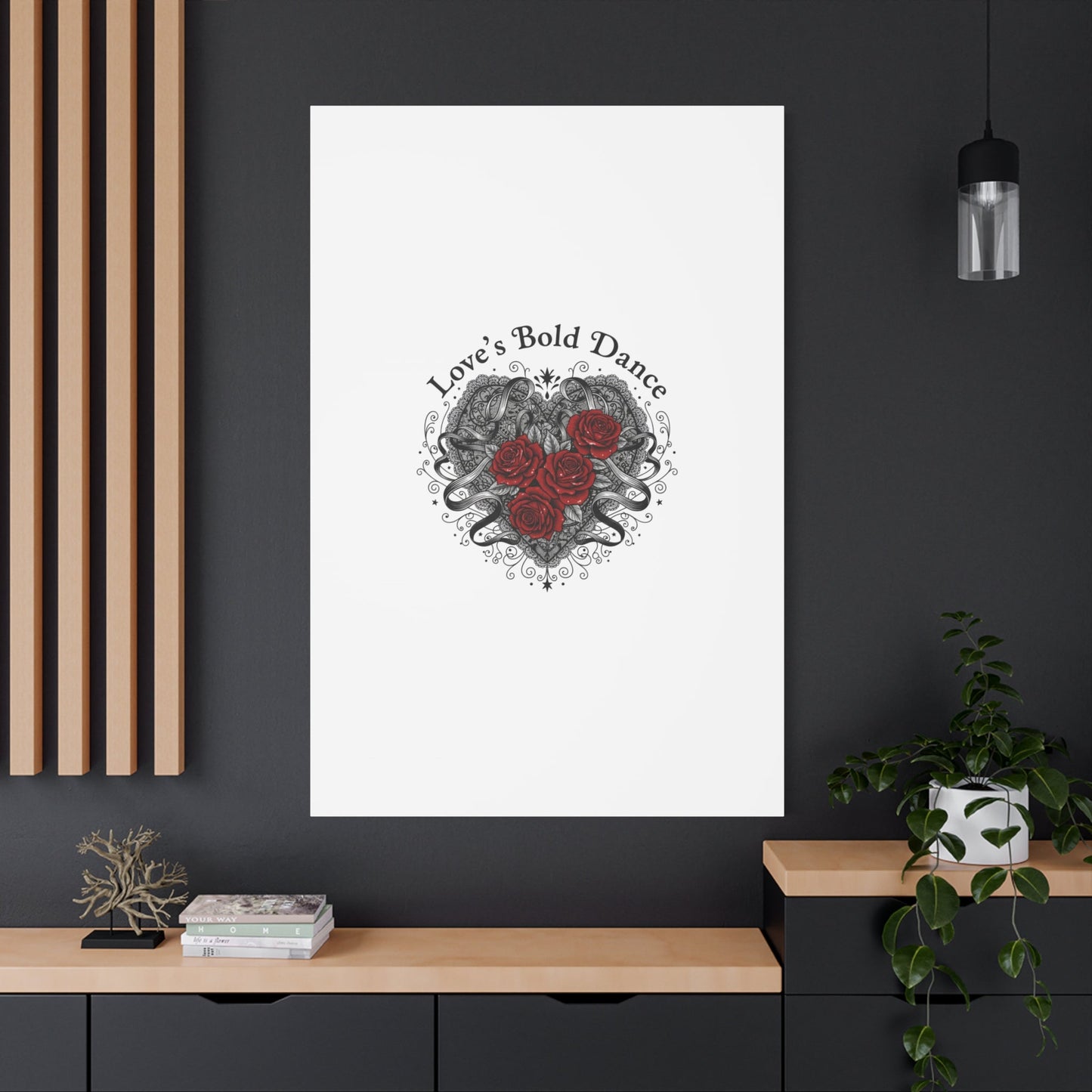 Gothic Romance Heart Roses Canvas | Nu Romantic 80s Nostalgia, Valentine Punk - AKYCO