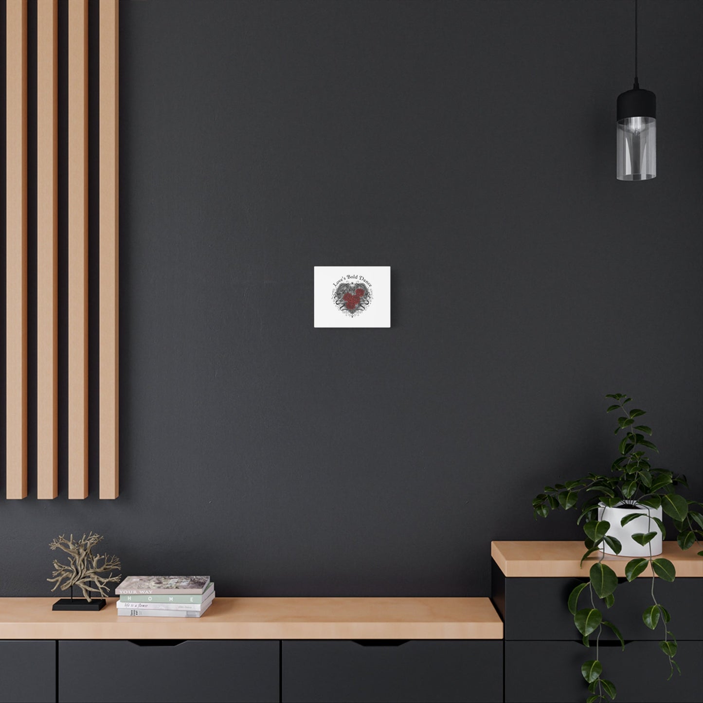 Gothic Romance Heart Roses Canvas | Nu Romantic 80s Nostalgia, Valentine Punk - AKYCO