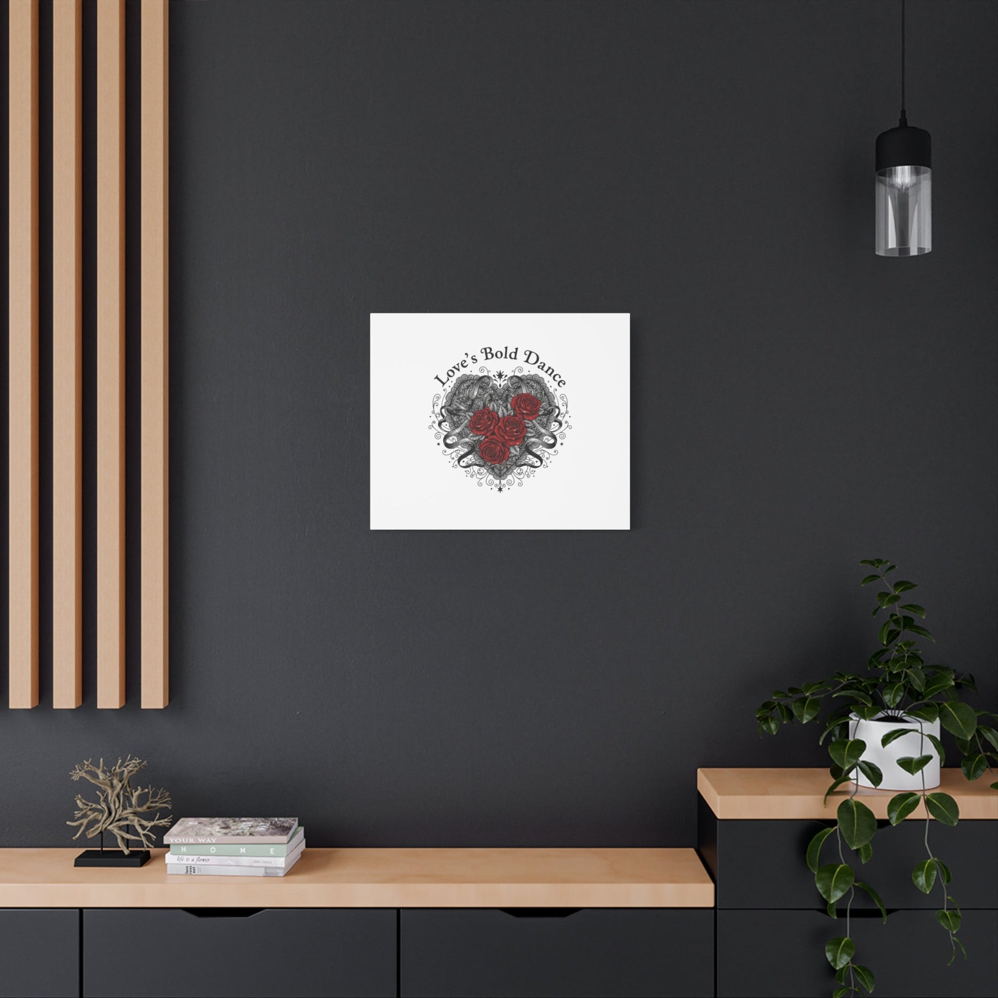 Gothic Romance Heart Roses Canvas | Nu Romantic 80s Nostalgia, Valentine Punk - AKYCO