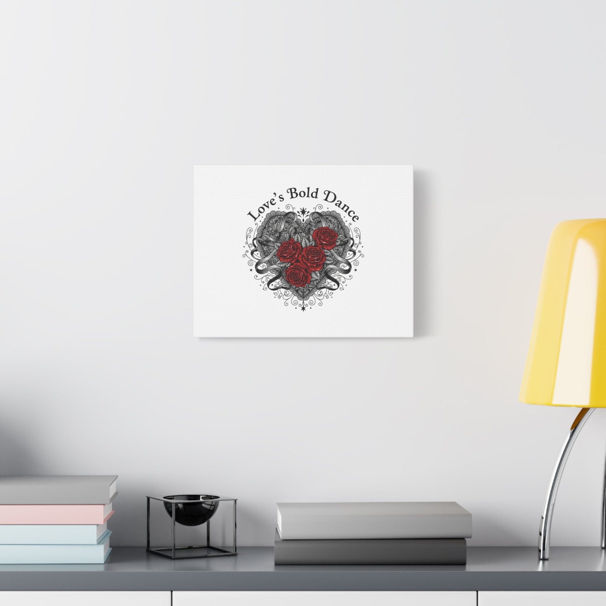 Gothic Romance Heart Roses Canvas | Nu Romantic 80s Nostalgia, Valentine Punk - AKYCO