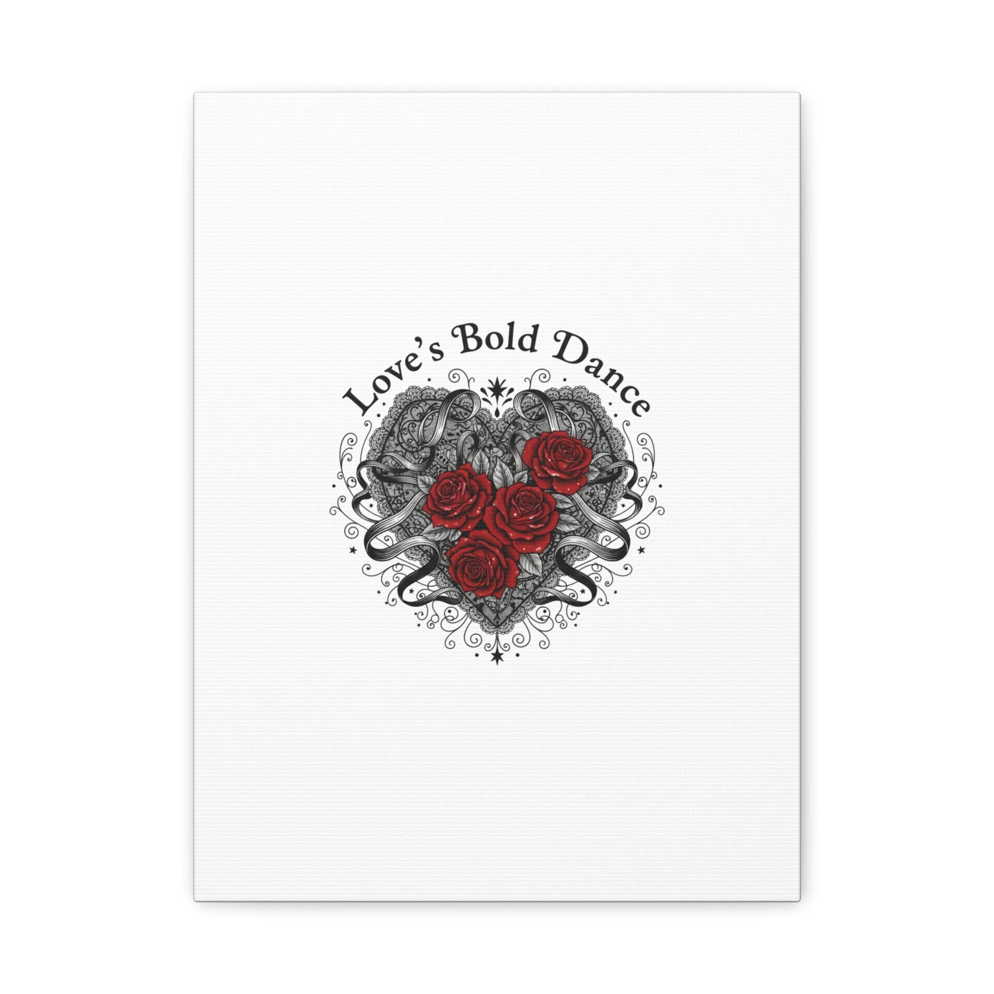 Gothic Romance Heart Roses Canvas | Nu Romantic 80s Nostalgia, Valentine Punk - AKYCO