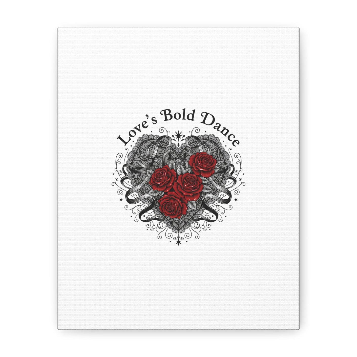 Gothic Romance Heart Roses Canvas | Nu Romantic 80s Nostalgia, Valentine Punk - AKYCO