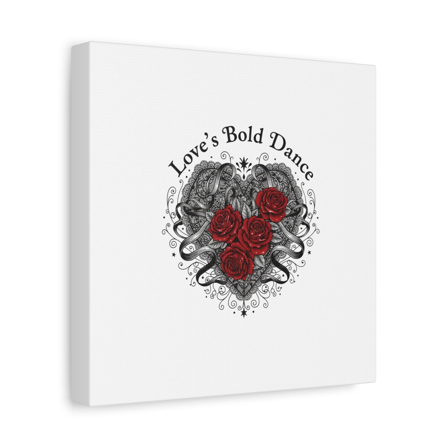 Gothic Romance Heart Roses Canvas | Nu Romantic 80s Nostalgia, Valentine Punk - AKYCO
