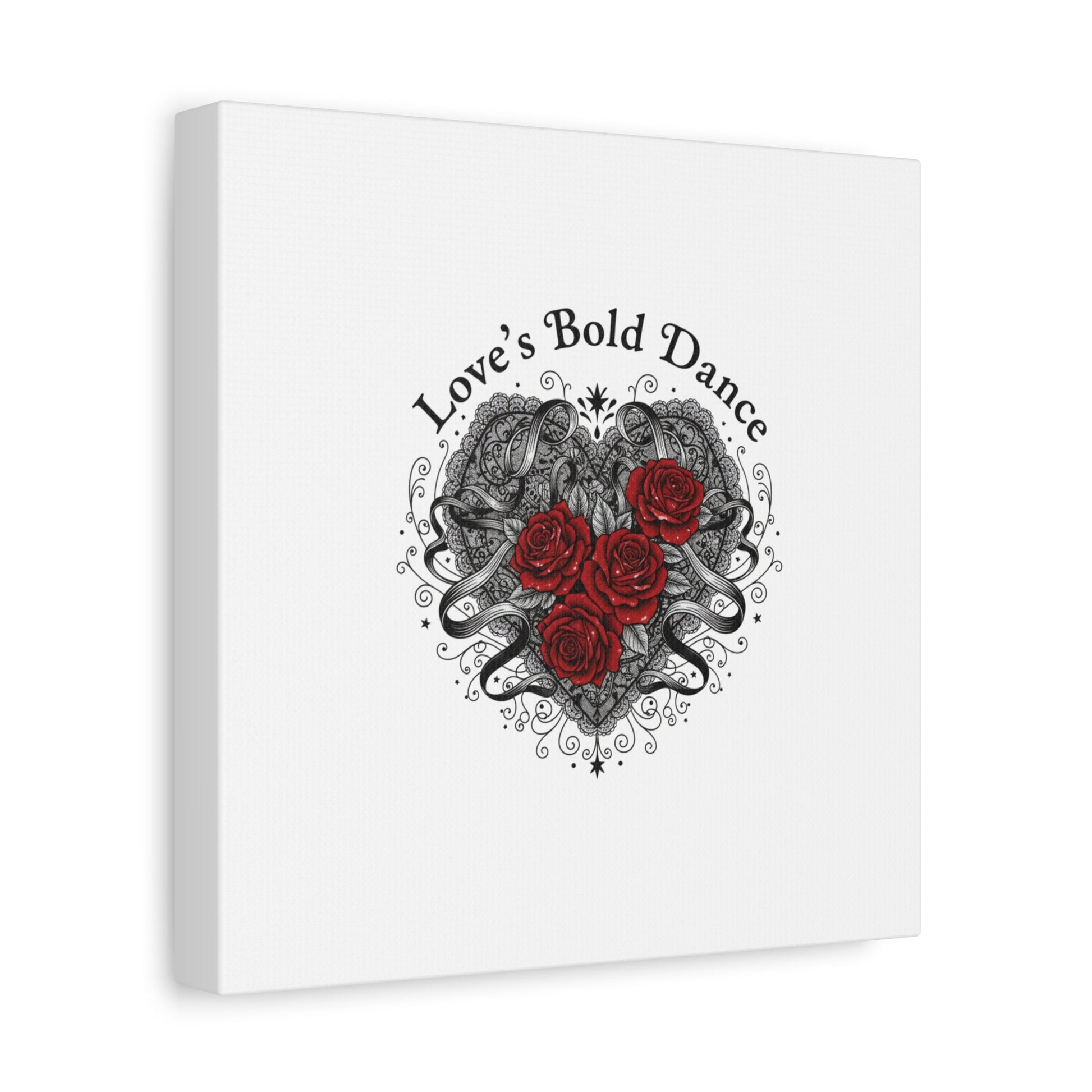 Gothic Romance Heart Roses Canvas | Nu Romantic 80s Nostalgia, Valentine Punk - AKYCO