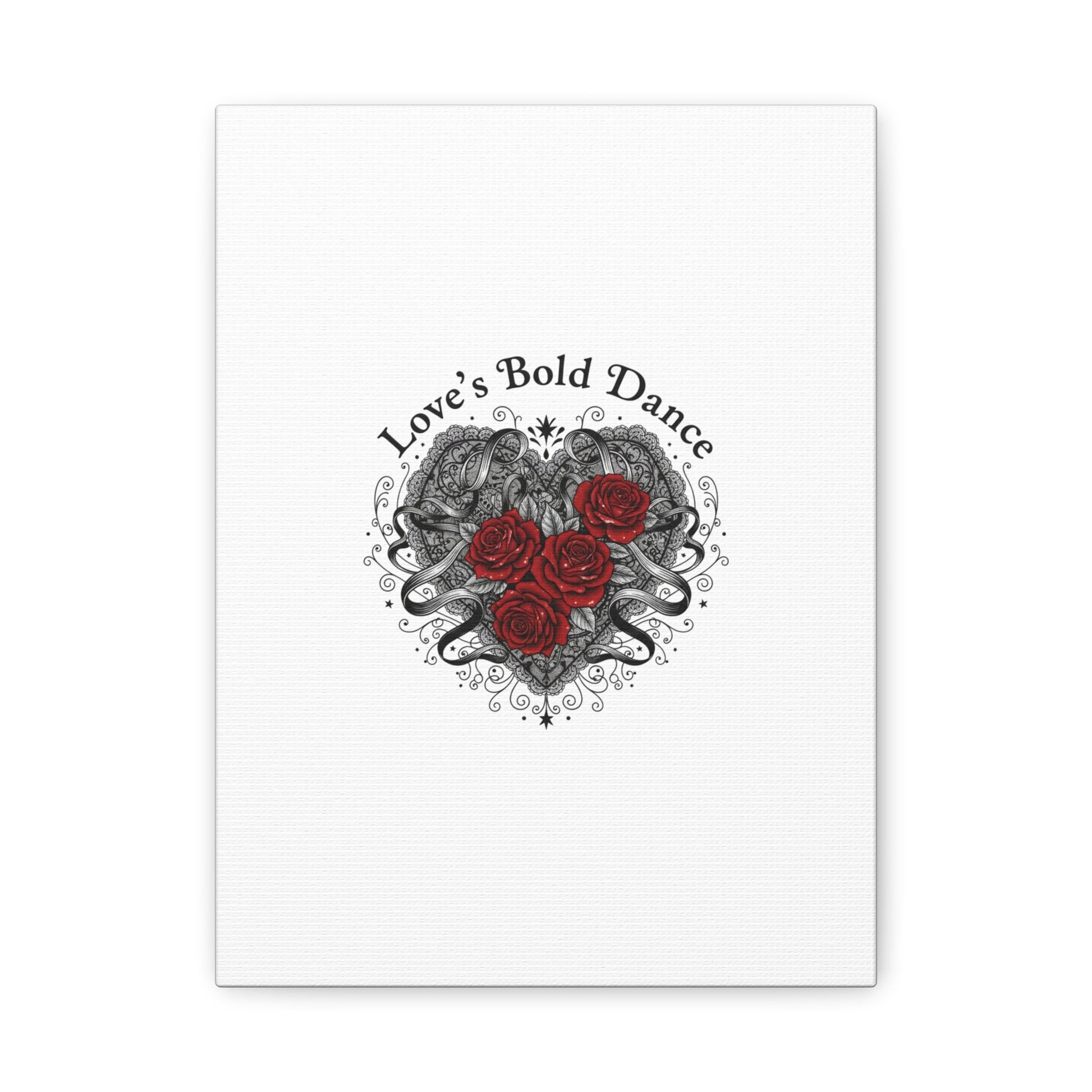 Gothic Romance Heart Roses Canvas | Nu Romantic 80s Nostalgia, Valentine Punk - AKYCO