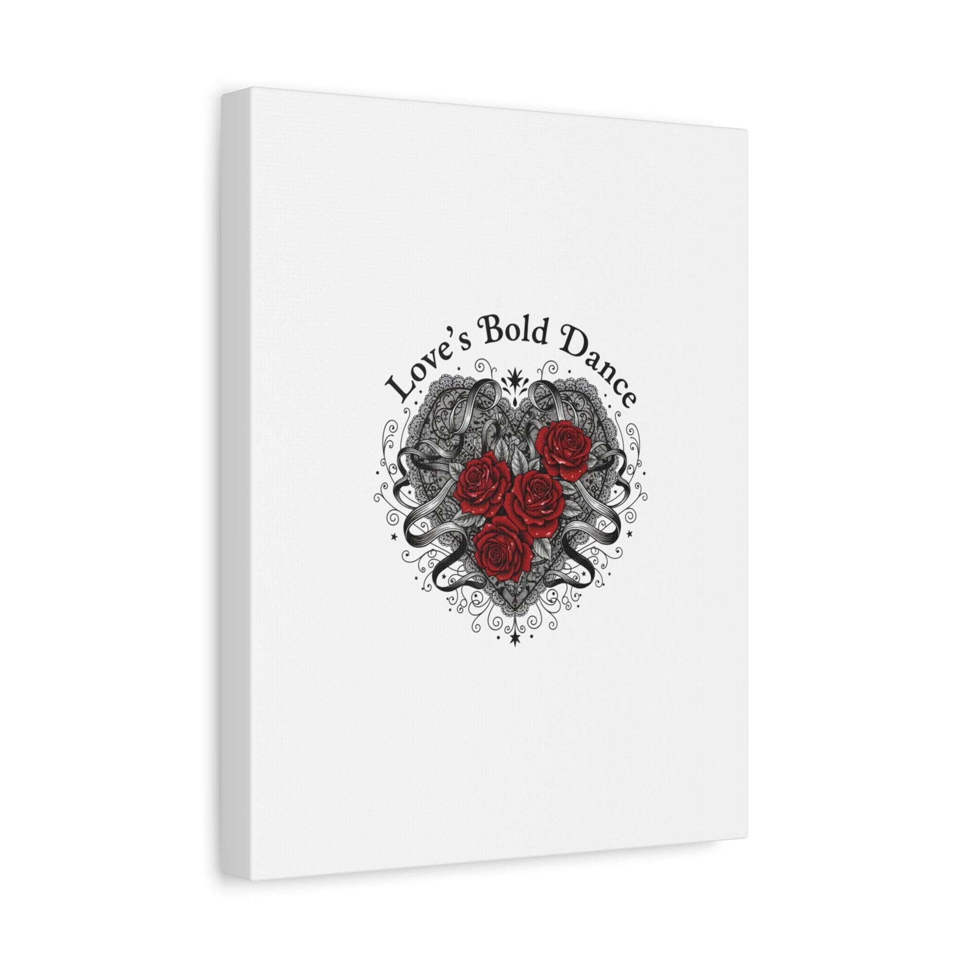 Gothic Romance Heart Roses Canvas | Nu Romantic 80s Nostalgia, Valentine Punk - AKYCO