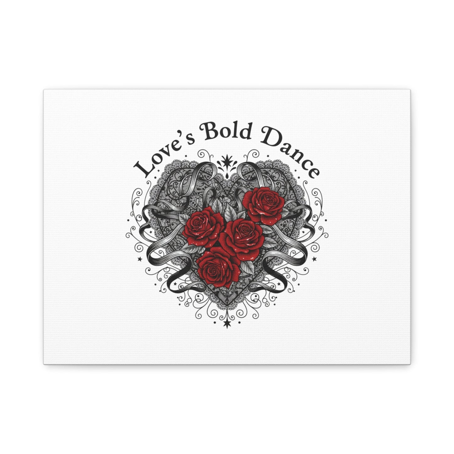 Gothic Romance Heart Roses Canvas | Nu Romantic 80s Nostalgia, Valentine Punk - AKYCO