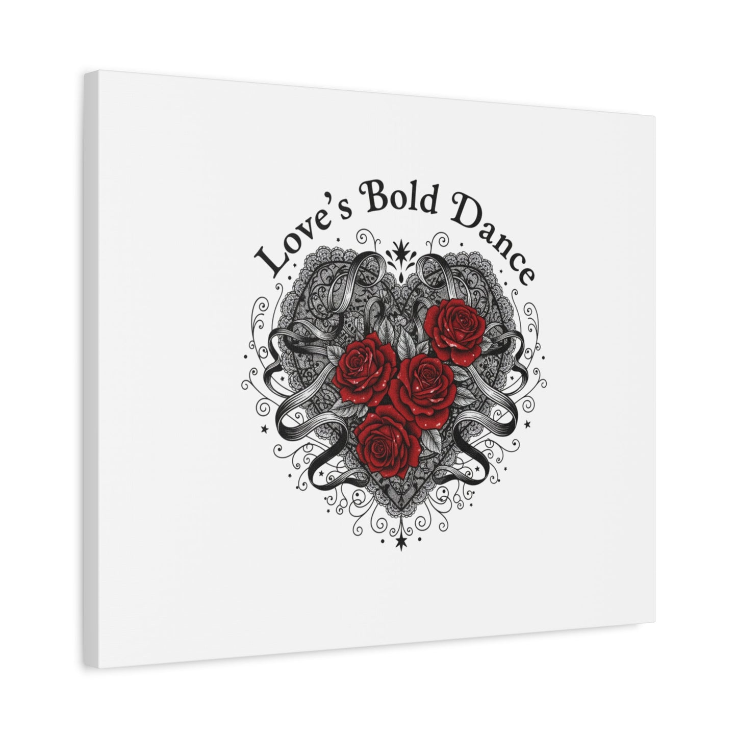 Gothic Romance Heart Roses Canvas | Nu Romantic 80s Nostalgia, Valentine Punk - AKYCO