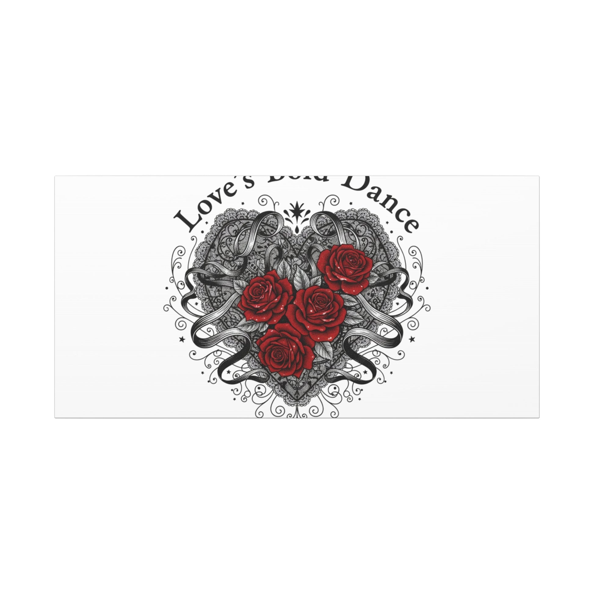 Gothic Romance Heart Roses Canvas | Nu Romantic 80s Nostalgia, Valentine Punk - AKYCO