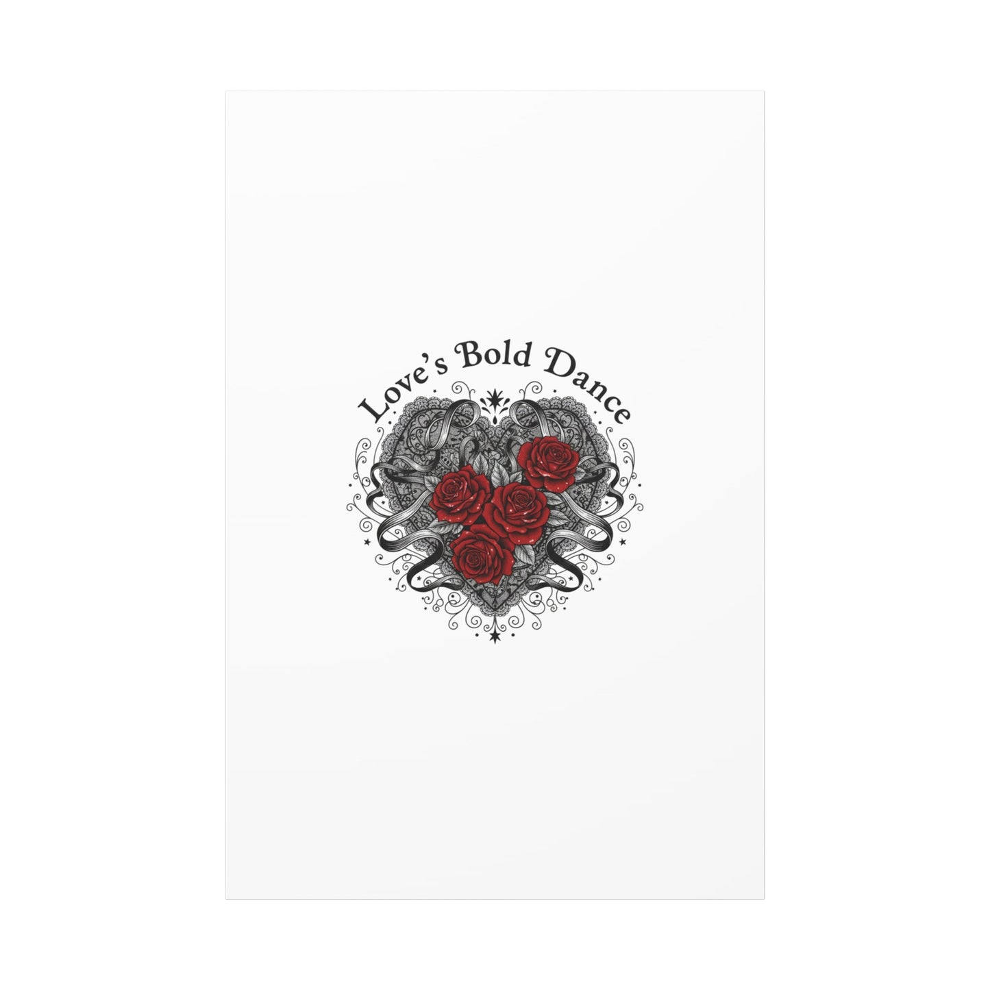 Gothic Romance Heart Roses Canvas | Nu Romantic 80s Nostalgia, Valentine Punk - AKYCO