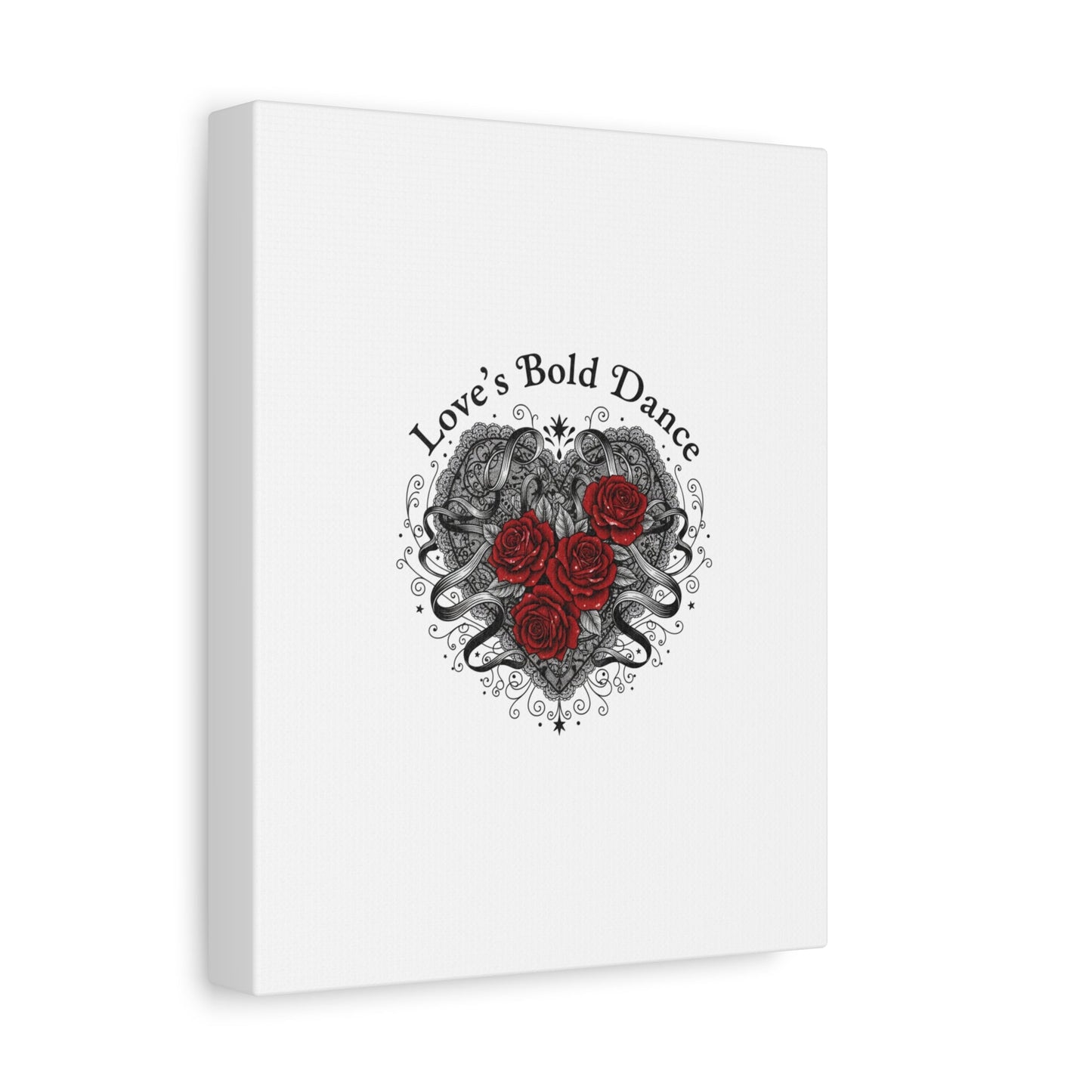 Gothic Romance Heart Roses Canvas | Nu Romantic 80s Nostalgia, Valentine Punk - AKYCO